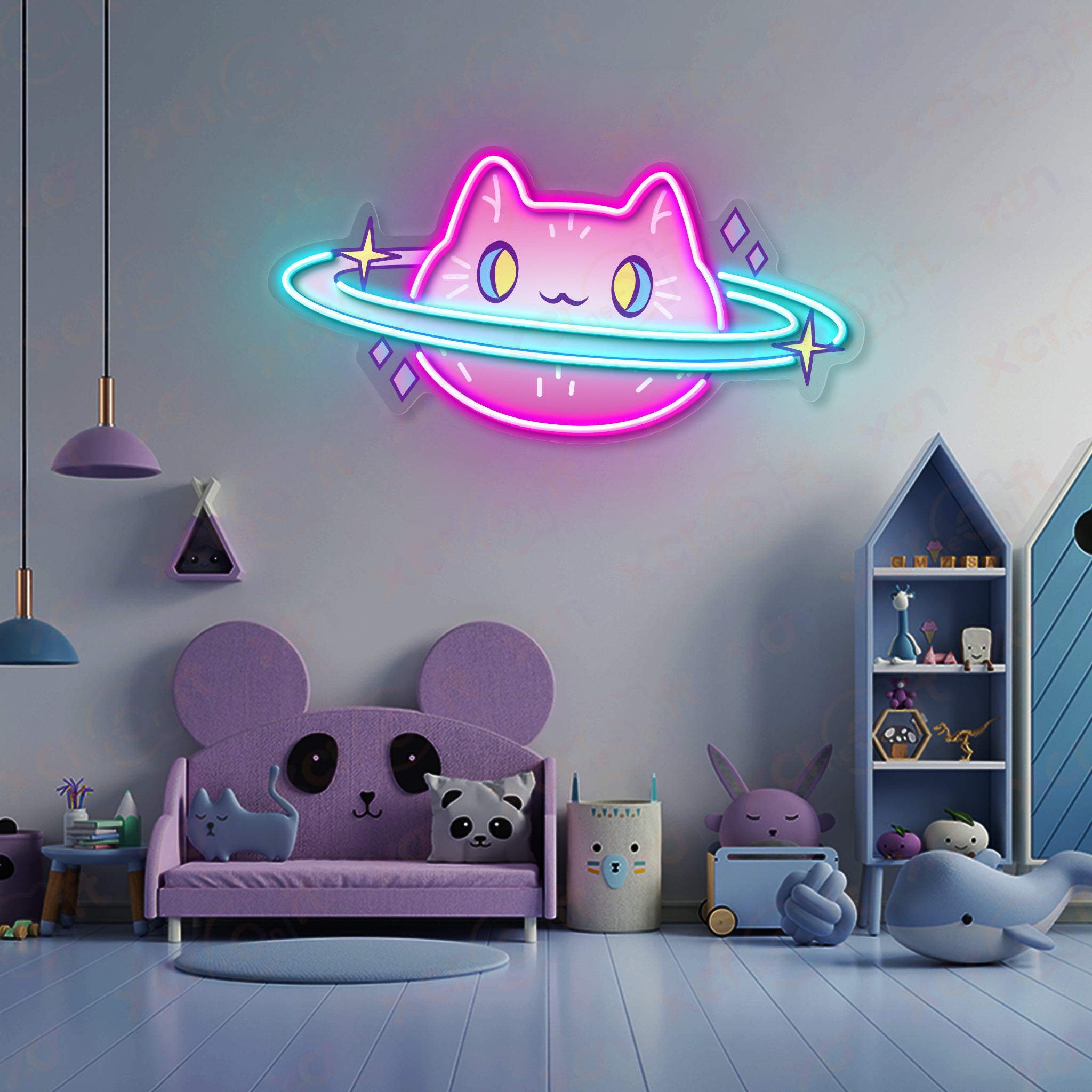 Cat Planet LED Neon Light