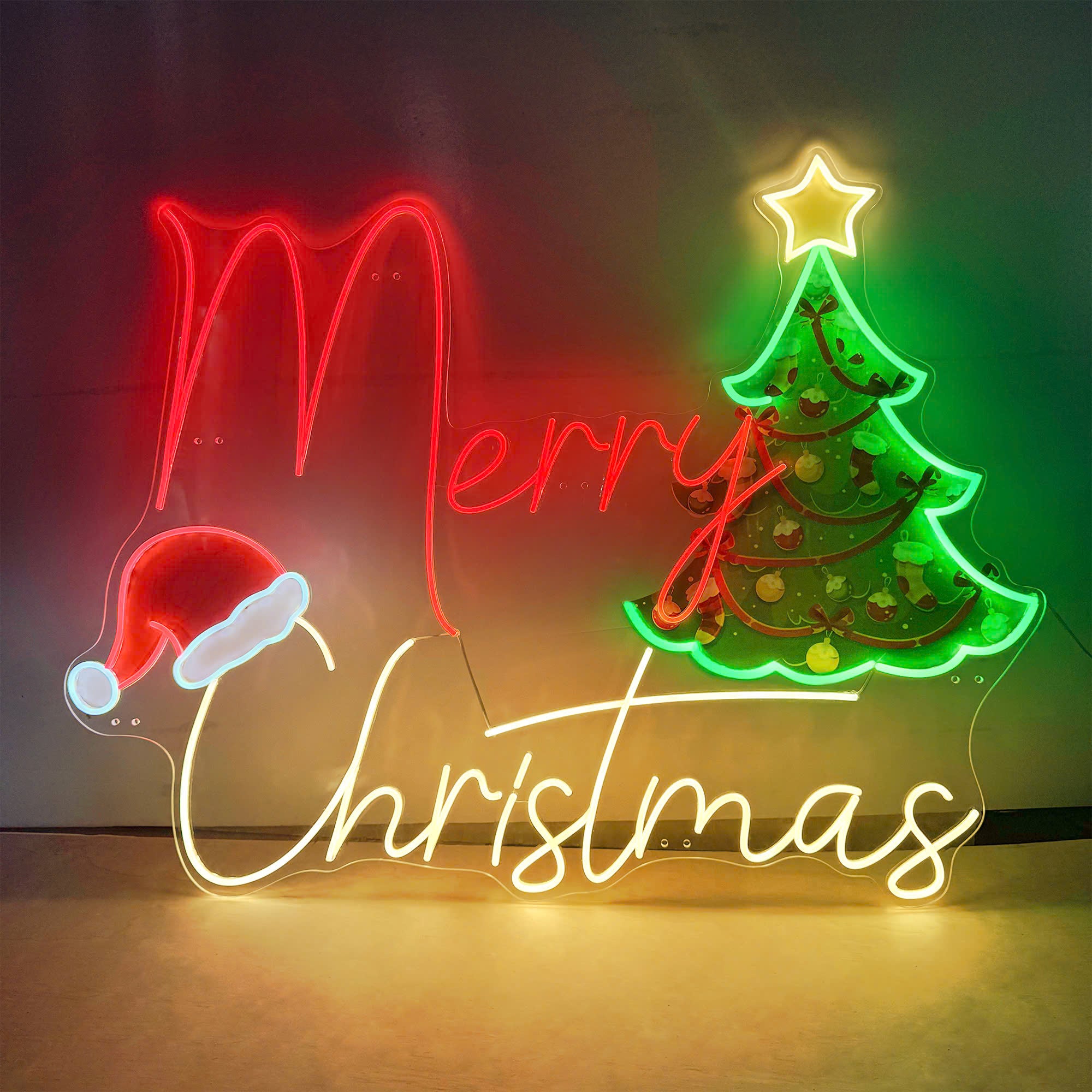 Outdoor Merry Christmas UV Neon Sign & Outdoor Waving Flag Neon Sign (TYO)