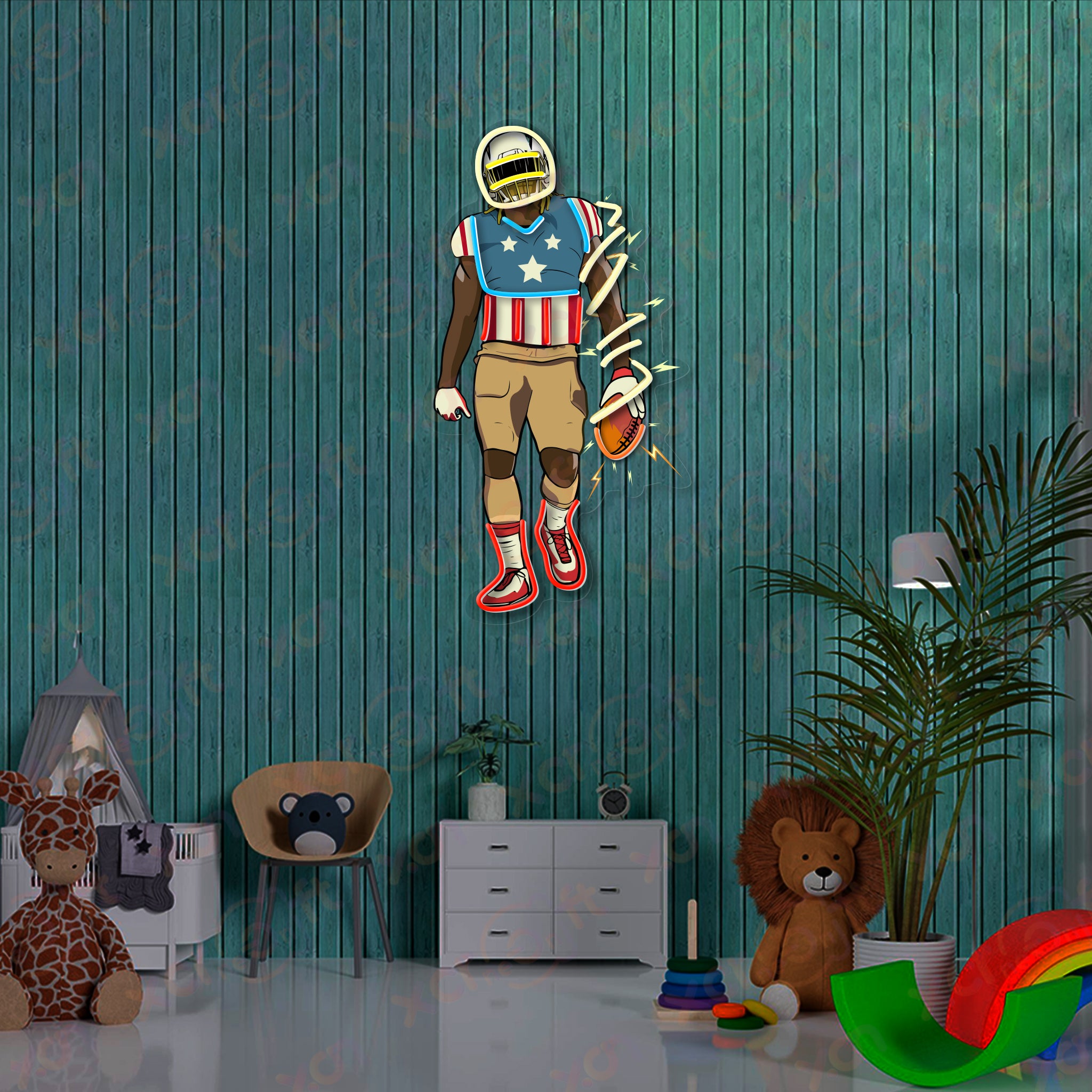 Football Superhero LED Neon Light