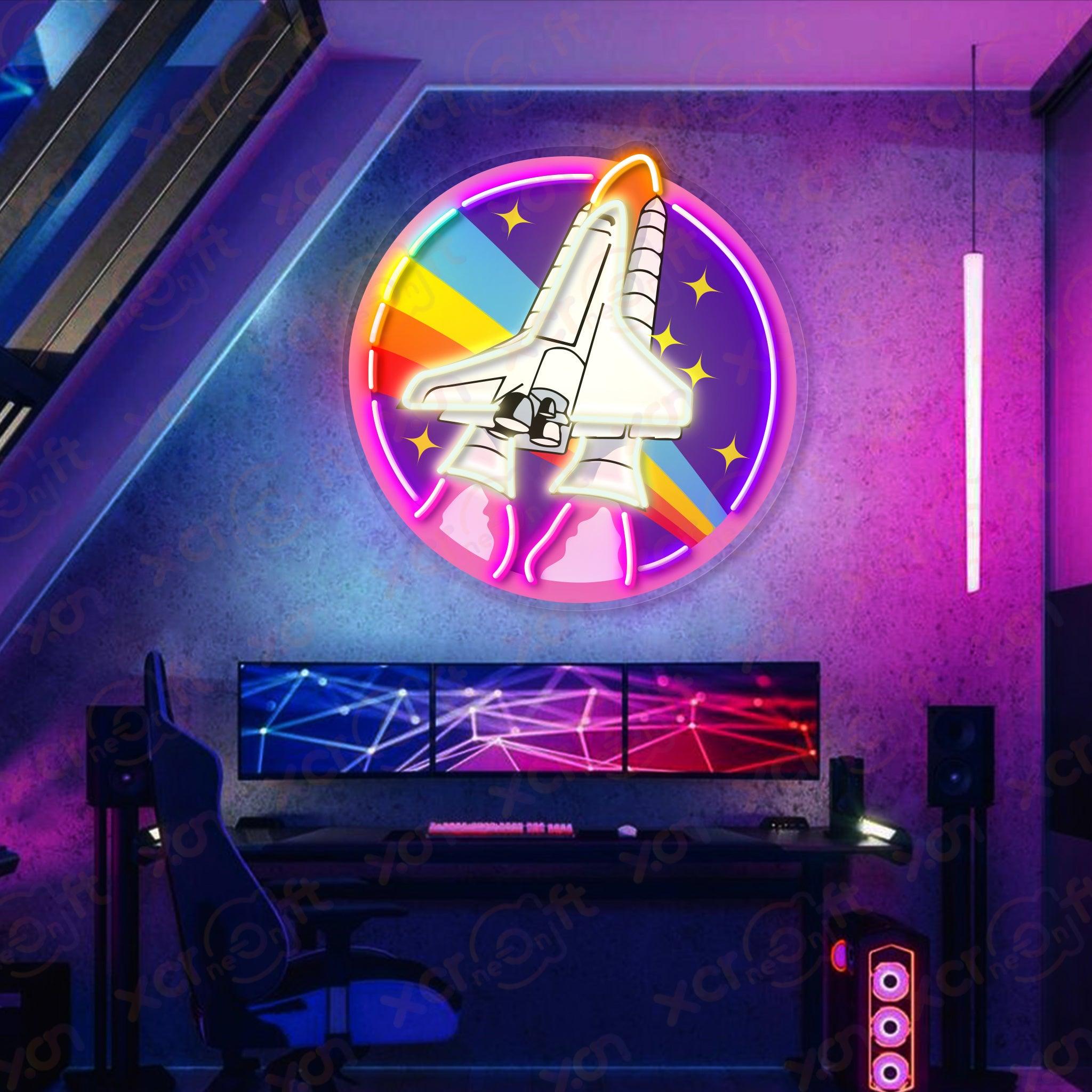 Spaceship UV Neon Signs