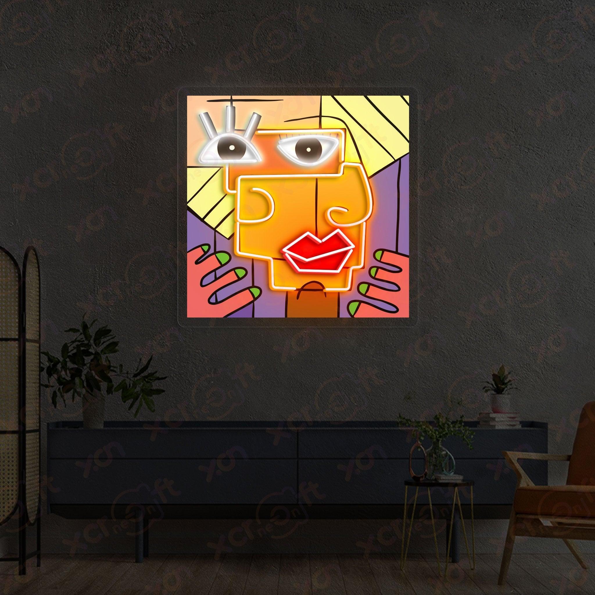 Abstract Colorful Face Durable Neon Light