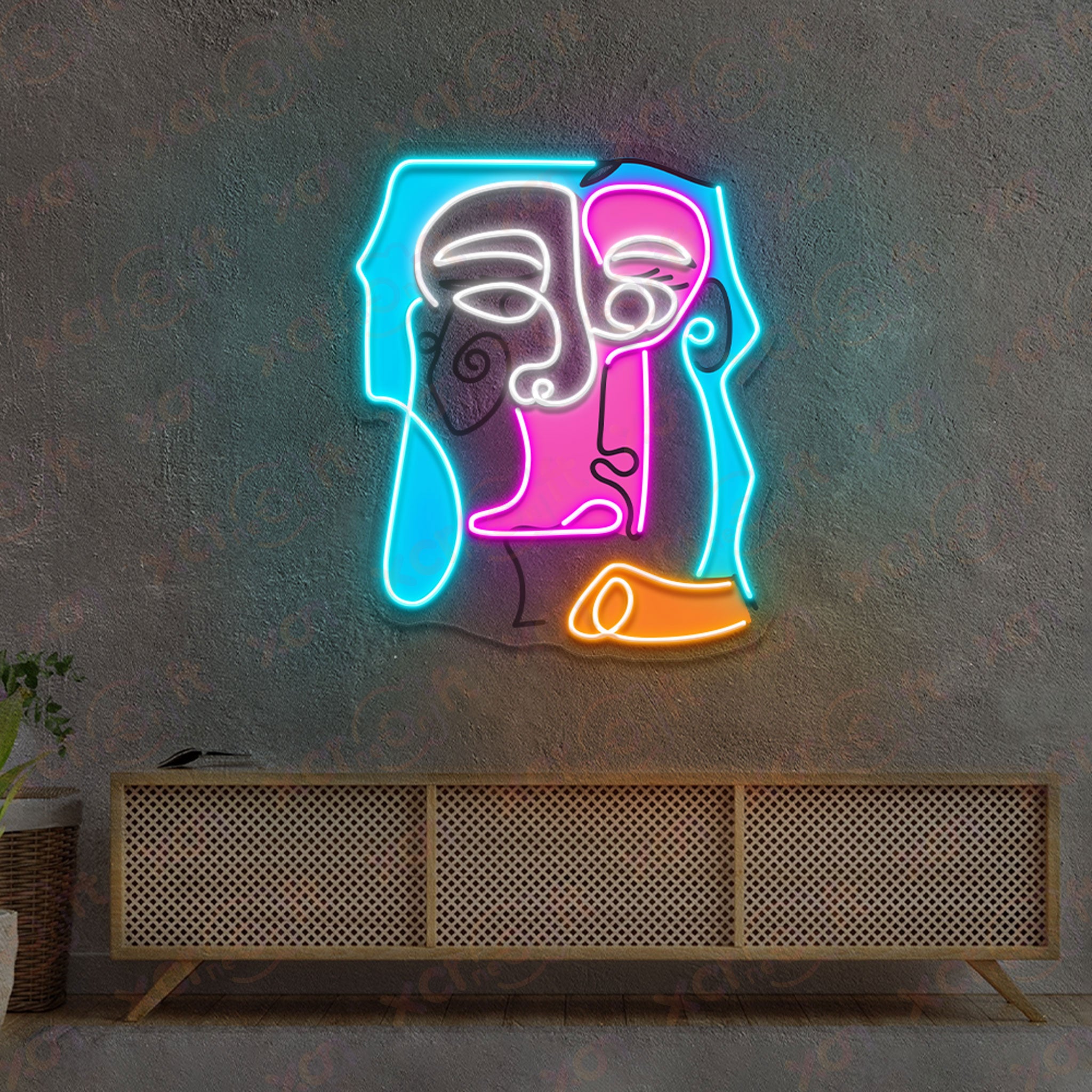 Abstract faces 1 High-quality Neon Signs
