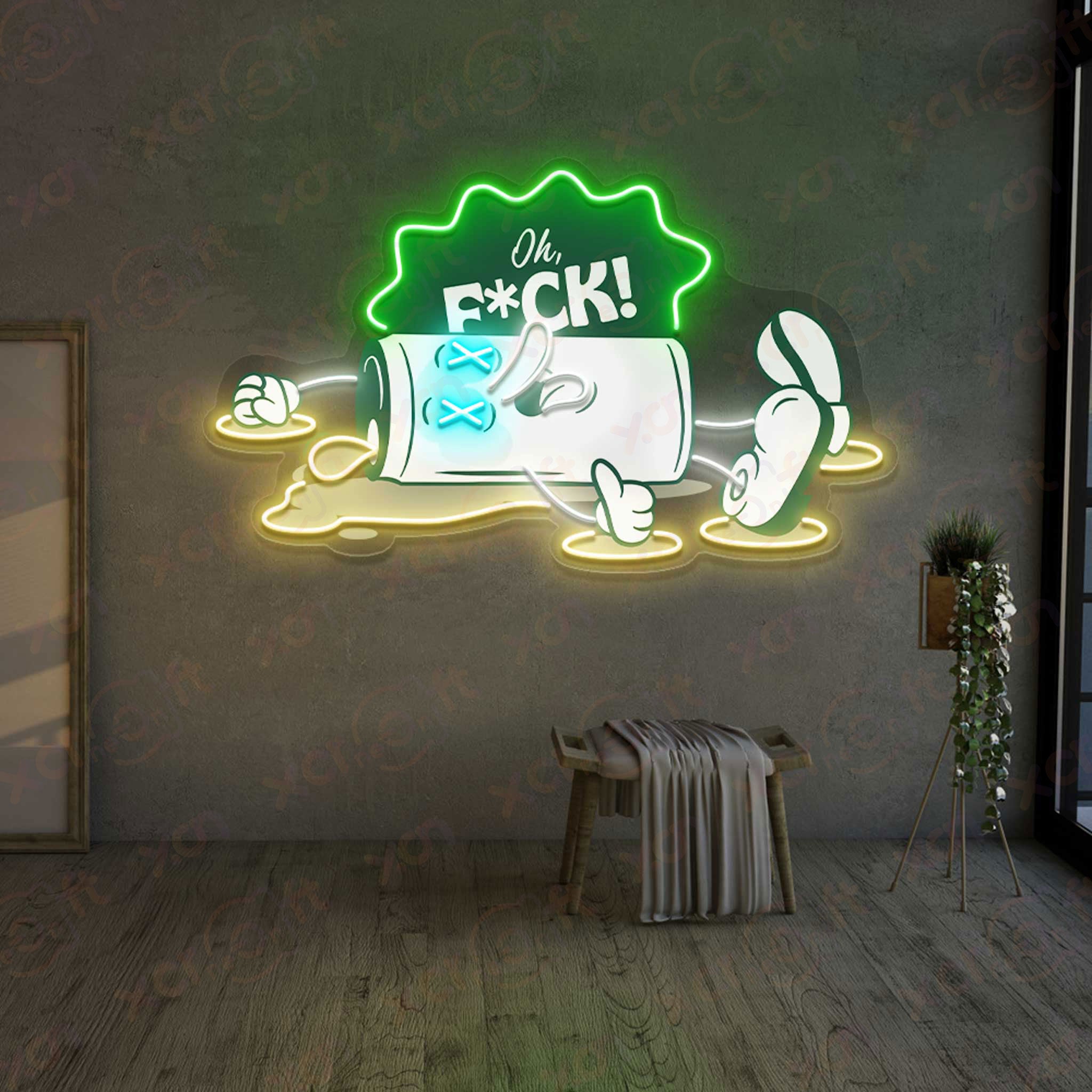 Wasted Bin UV Printed LED Neon Sign
