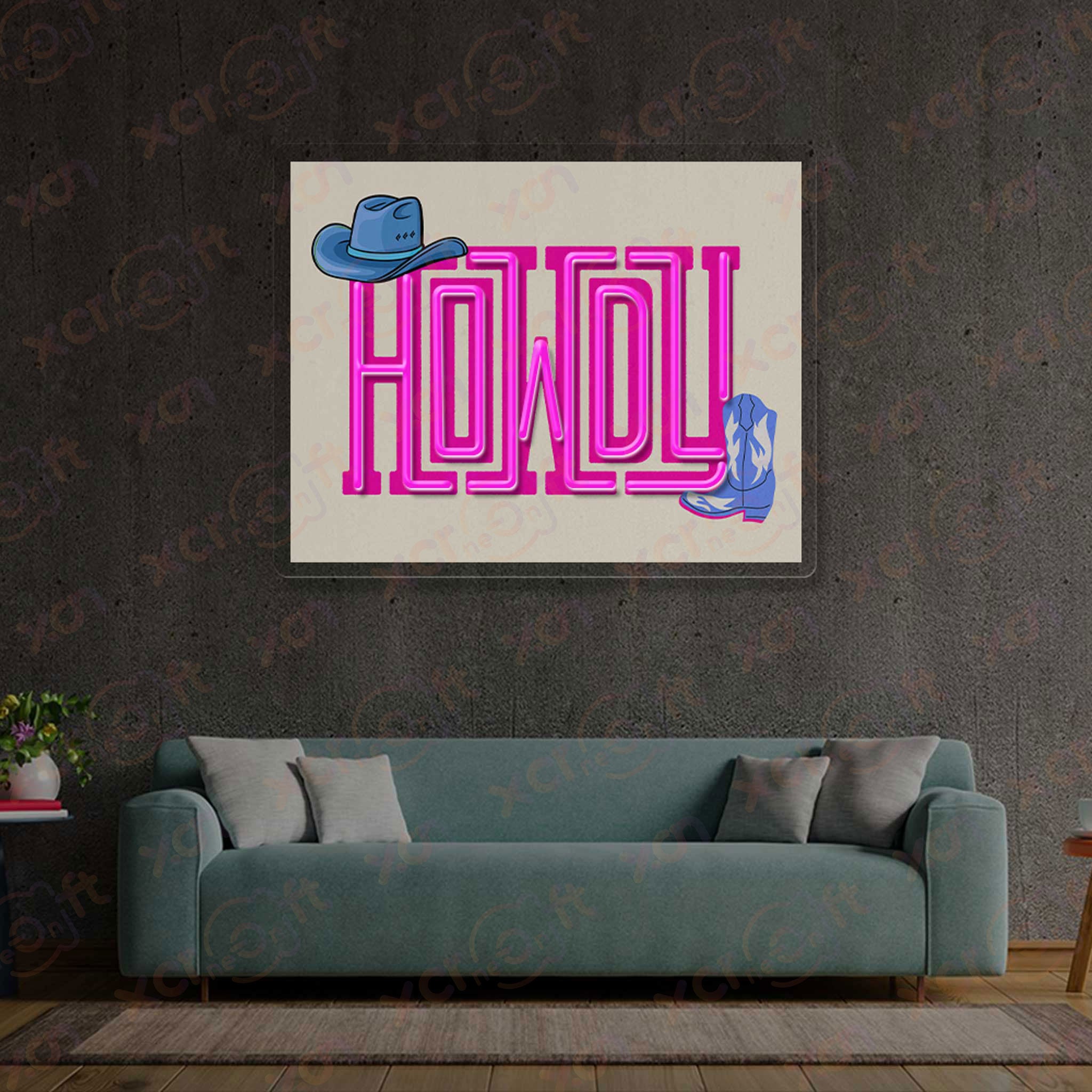 Howdy Typo UV Neon Signs