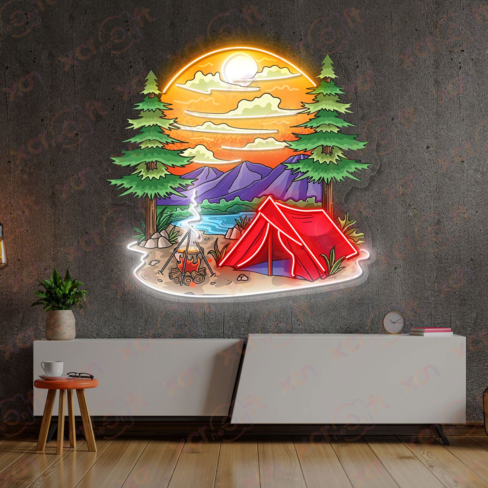 Summer Camping UV Neon Signs