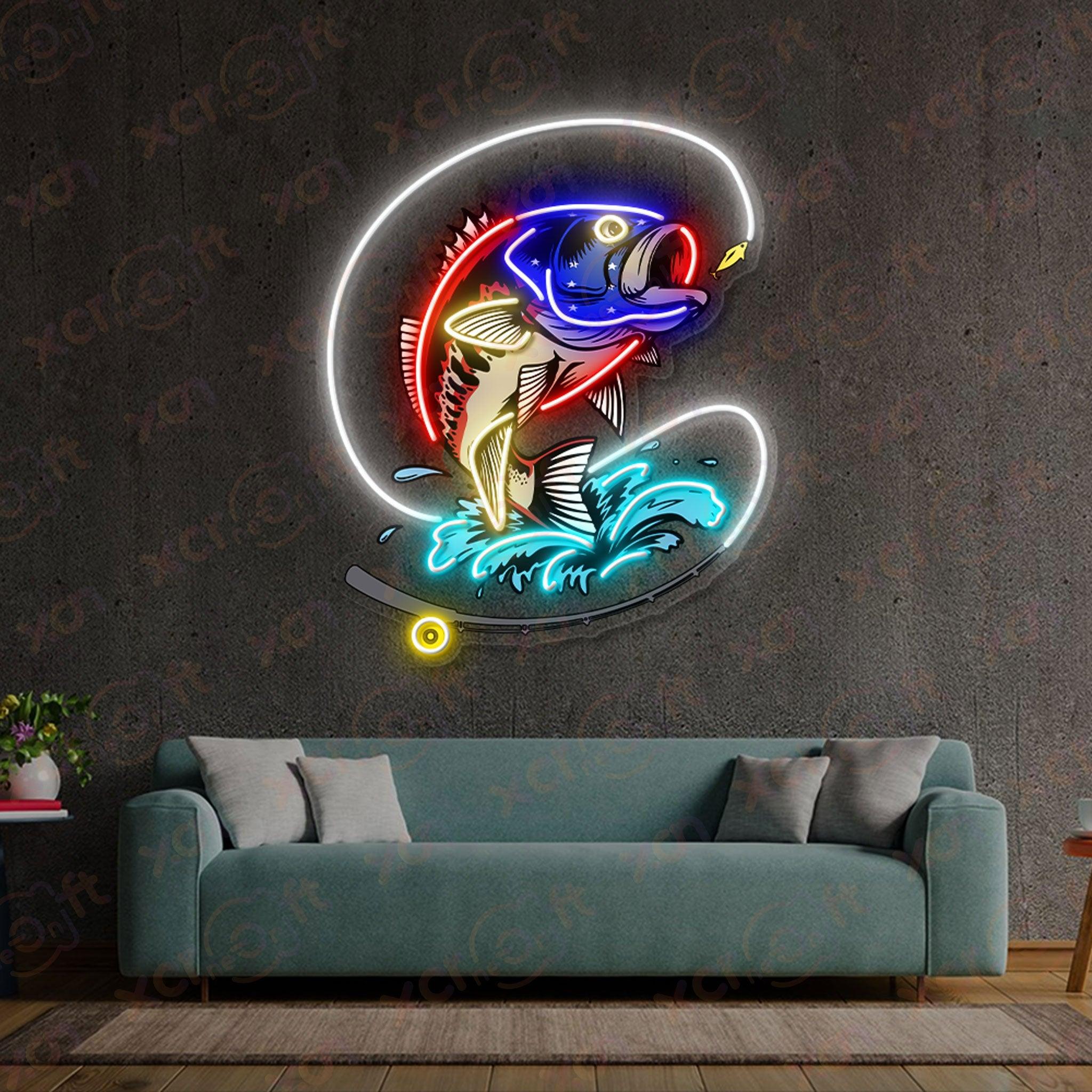 Fishing Hunting UV Printed Neon Sign Cabin Decor