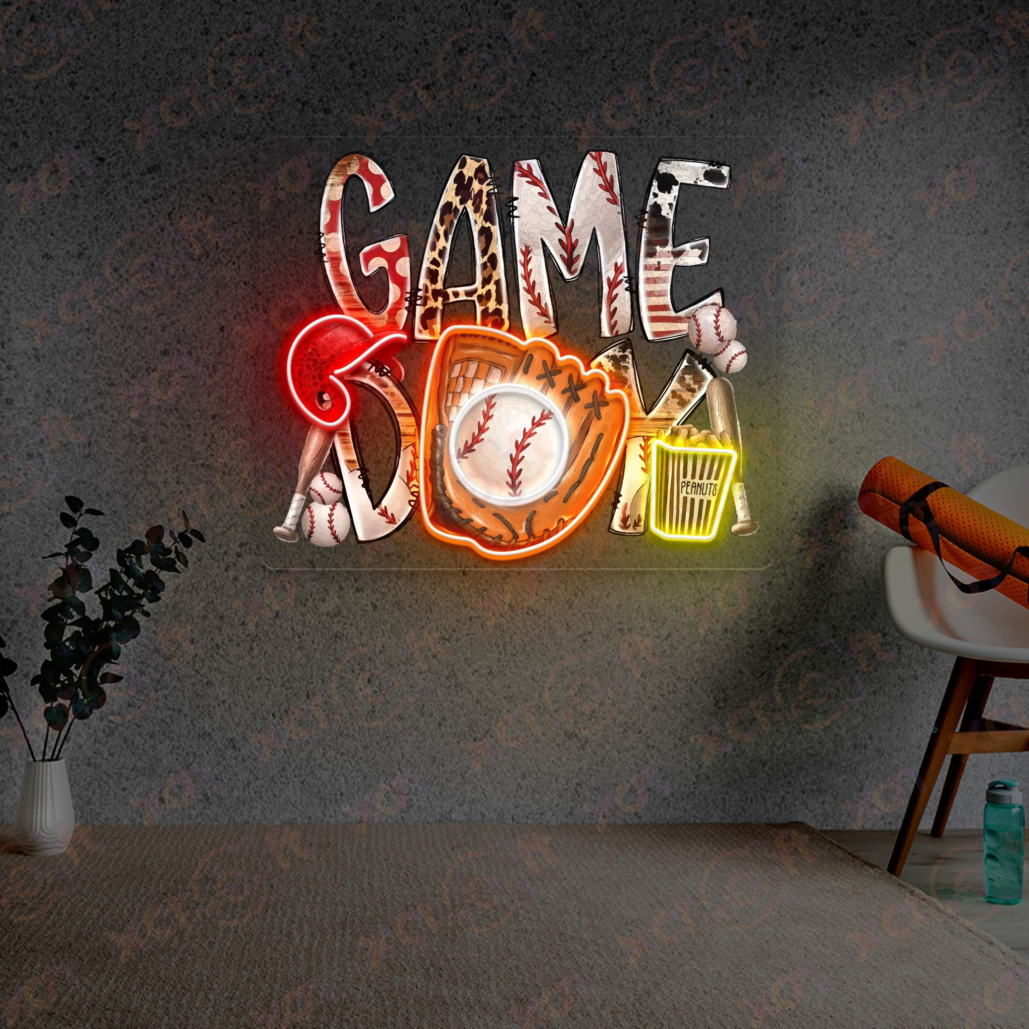 Game Day Baseball Neon Signs Sport Room Decor