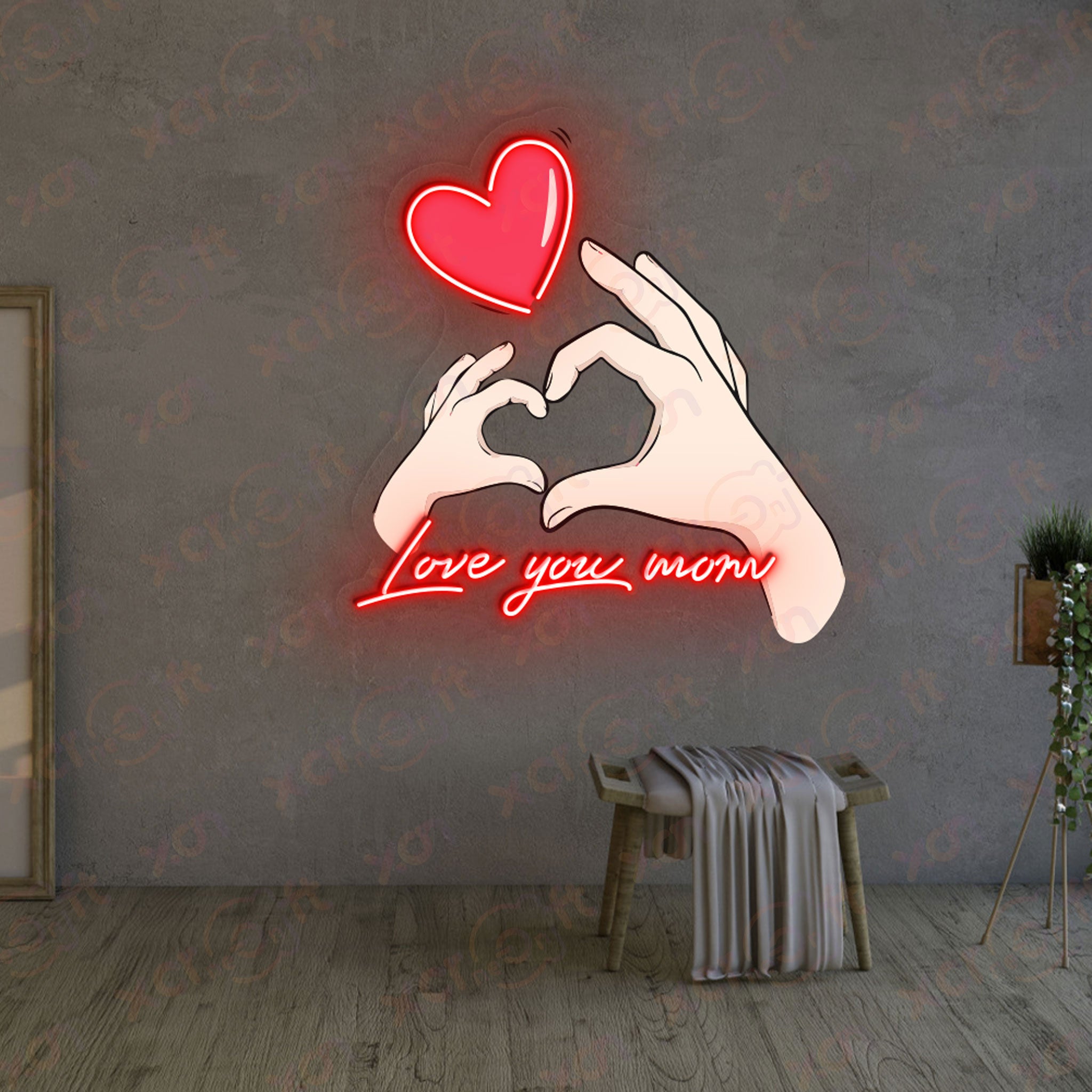 Love You Mom UV Printed Neon Sign