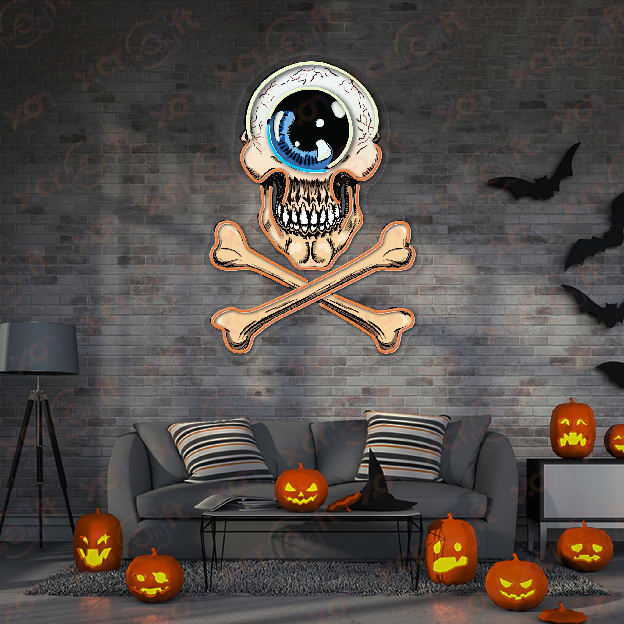 Eye Skull UV Neon Signs