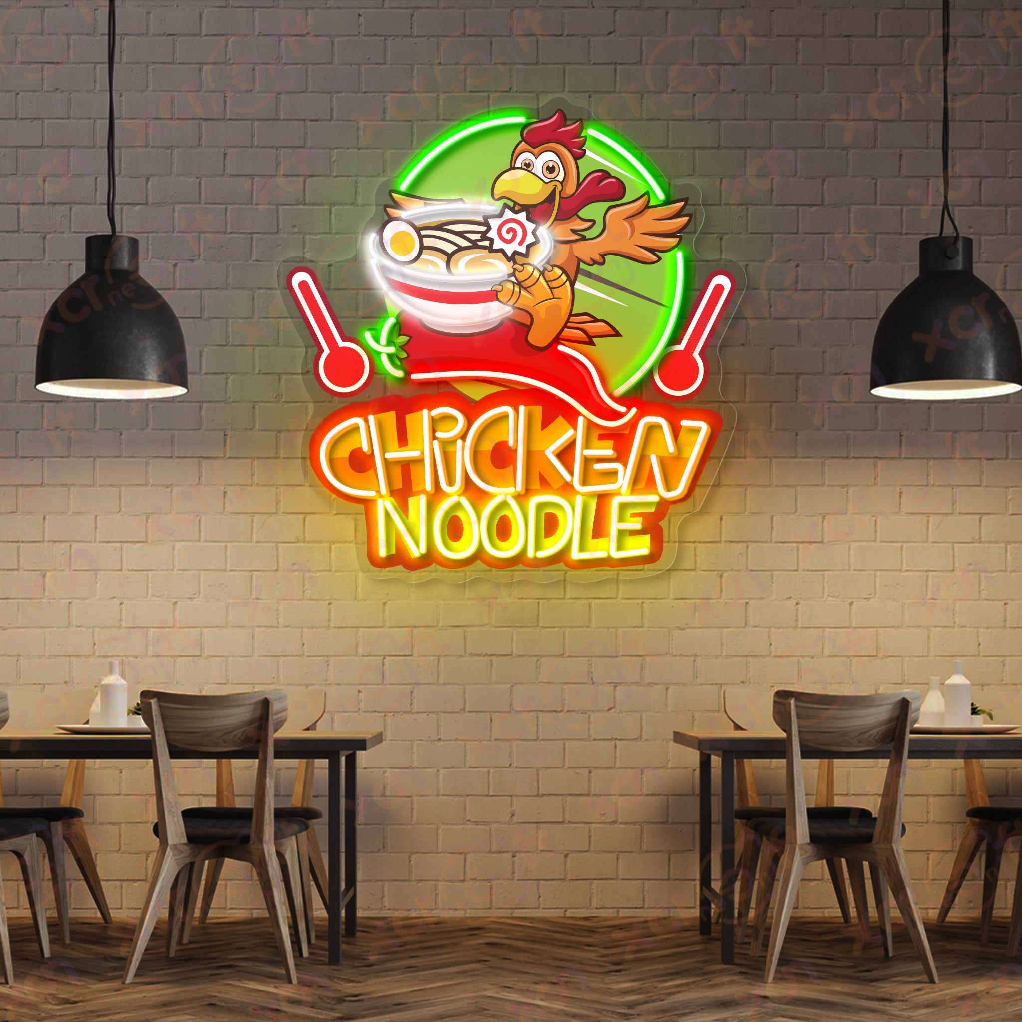 Hot Chicken Noddle UV Neon Light