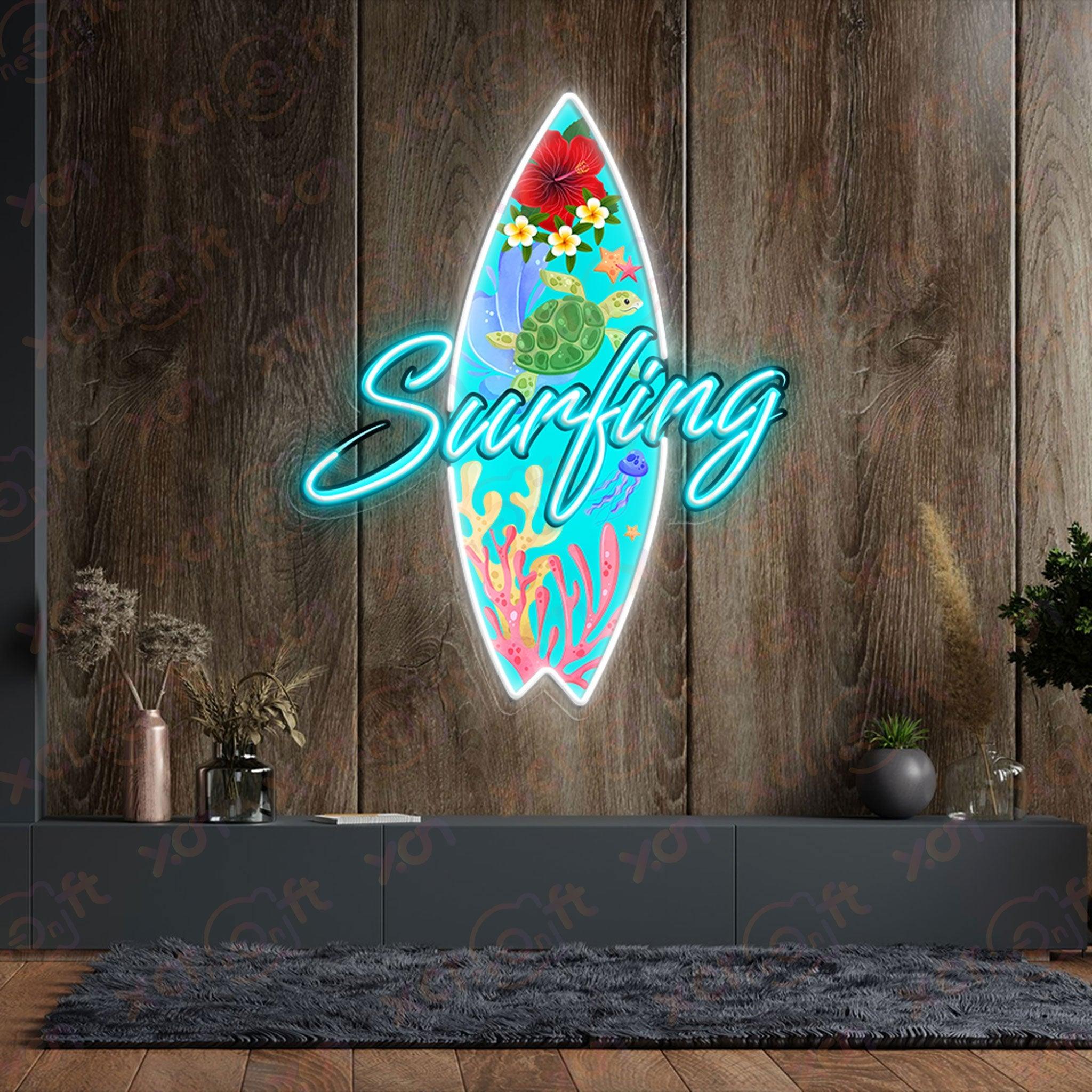 Surfing Board Printed LED Light Beach Decor