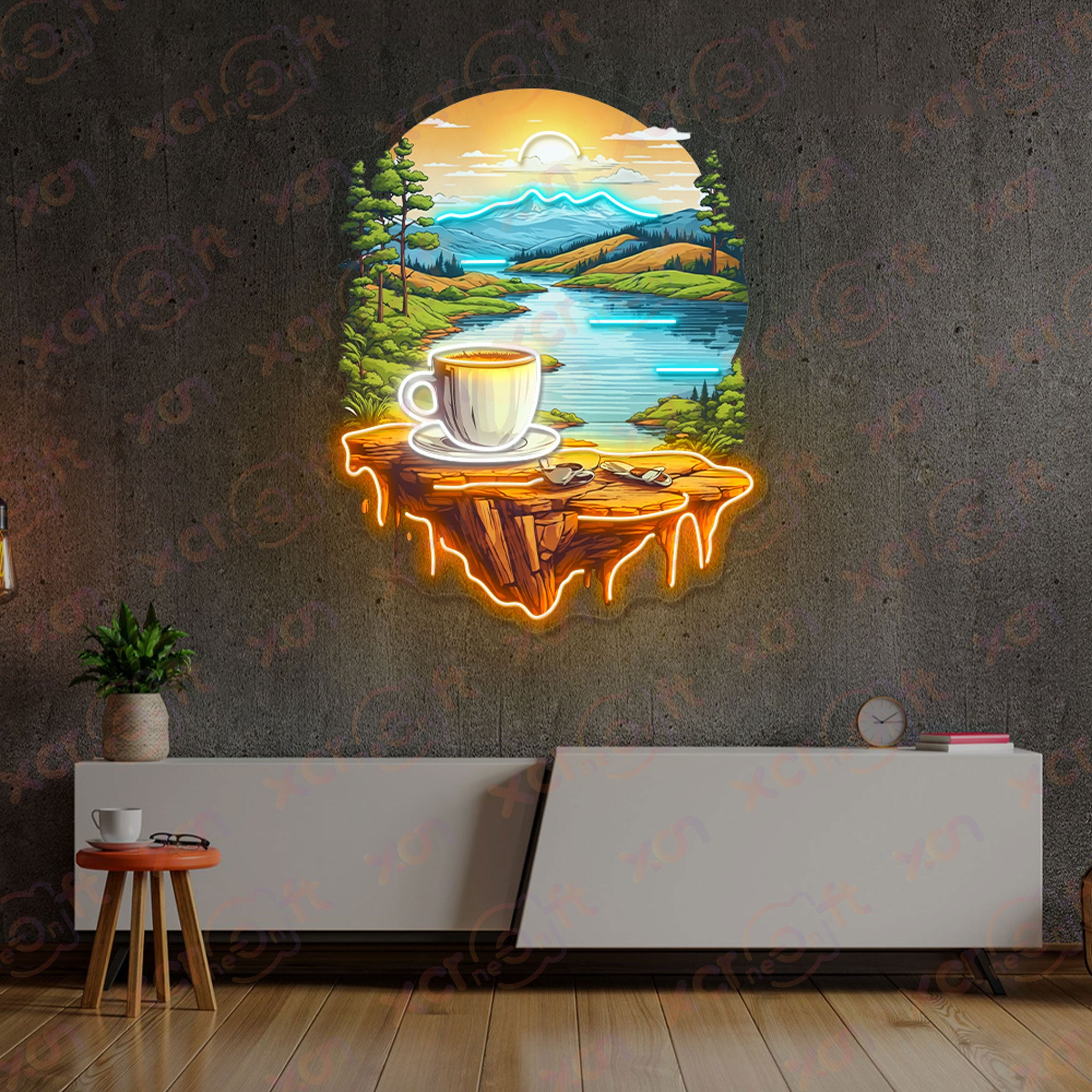 Camping View UV Printed Color Neon Light