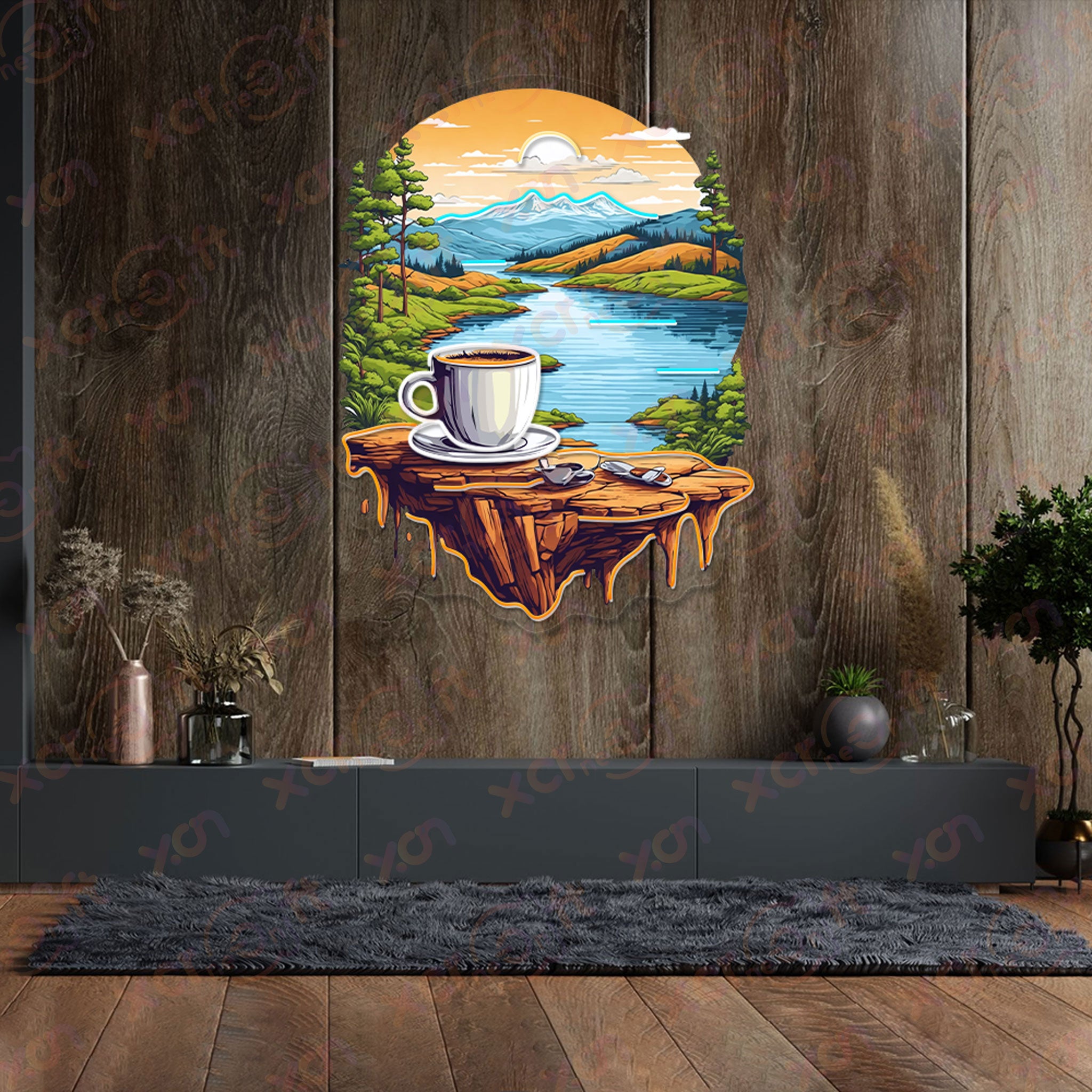 Camping View UV Printed Color Neon Light