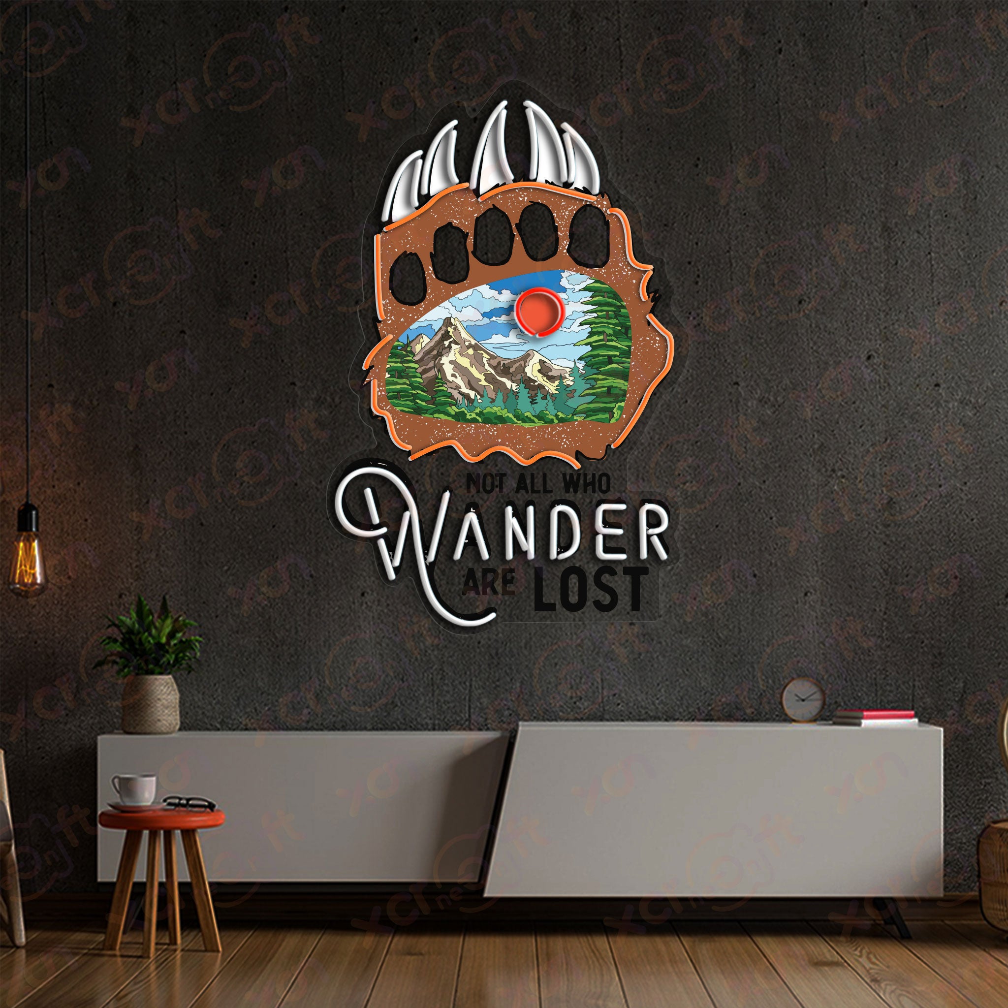 Bear Paw Custom Led Neon Wall Decor
