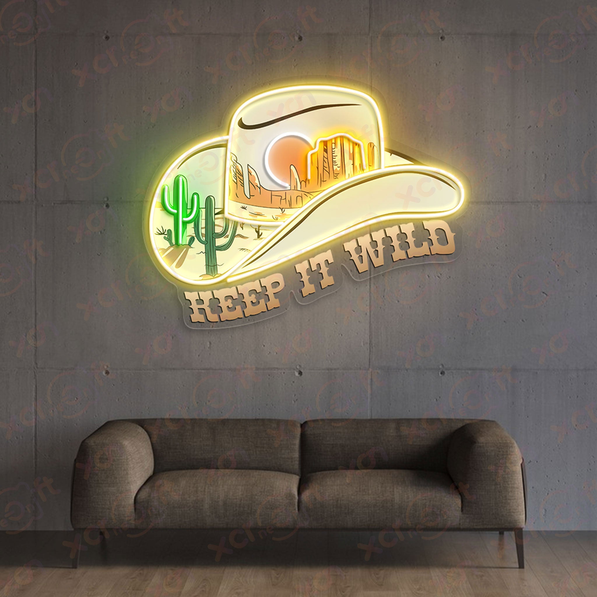 Keep It Wild Cowboy Home Decor Neon Wall Art
