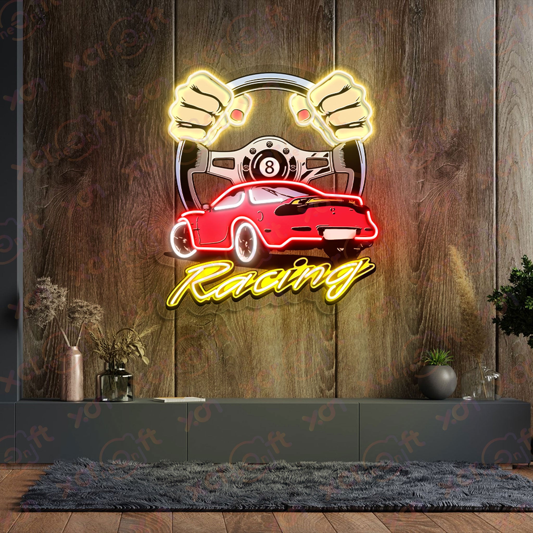Drive Wheel Vintage UV Neon Light for Car Lovers