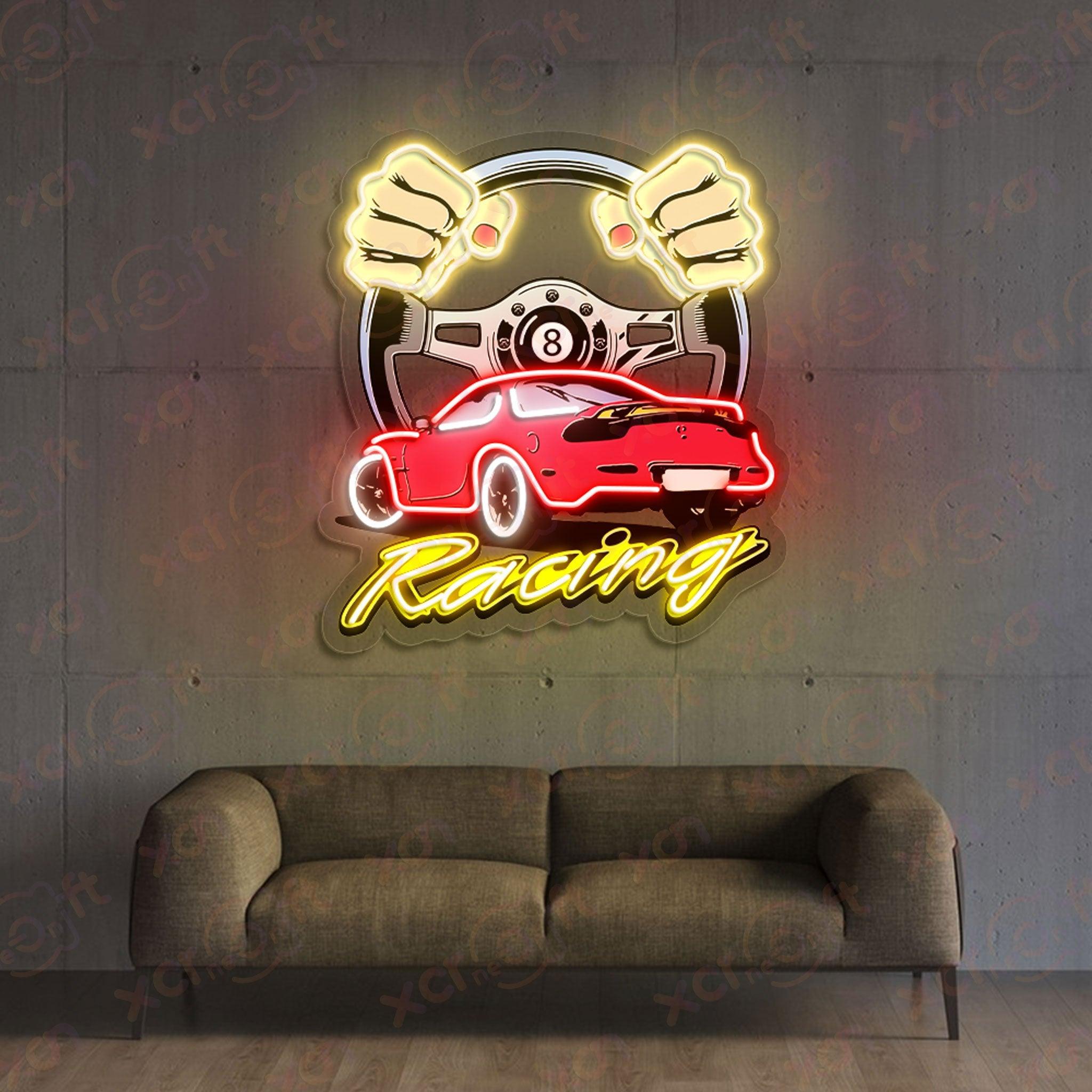 Drive Wheel Vintage UV Neon Light for Car Lovers