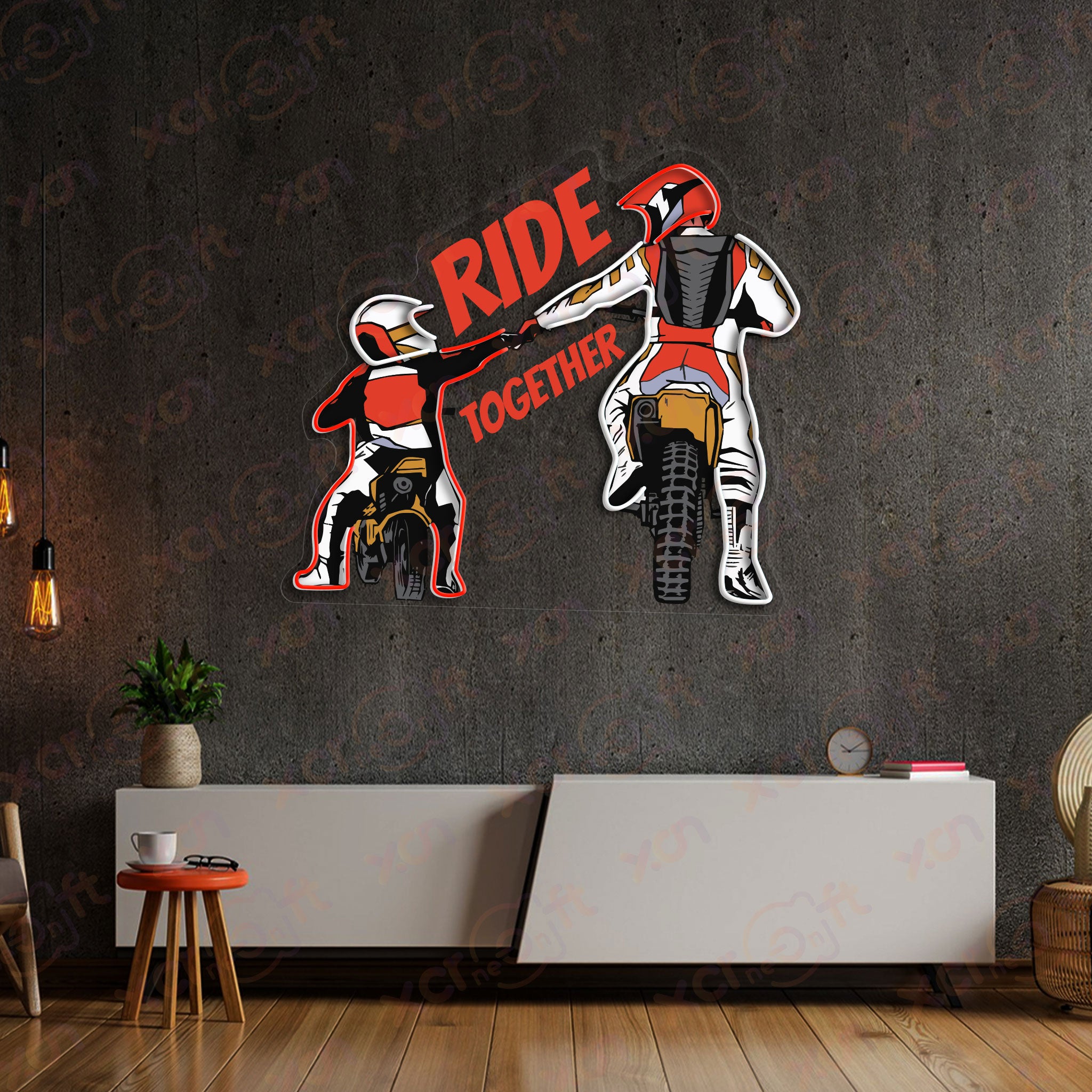 Ride Together UV Neon Signs Graphic Art