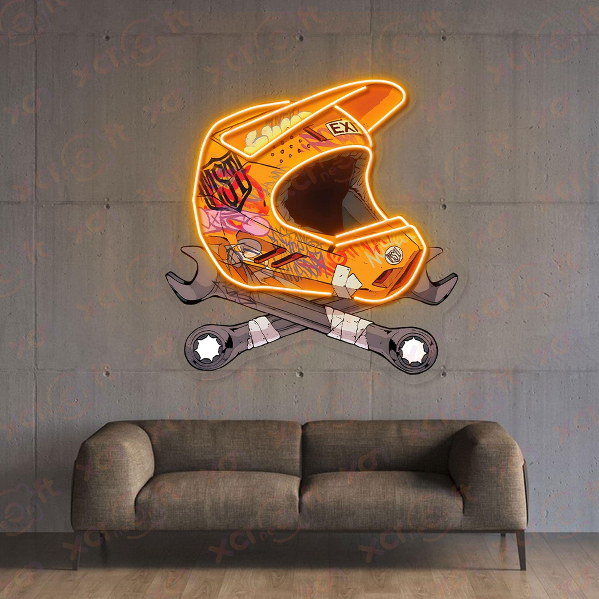 Helmet Fix Decoration UV Printed Neon Signs
