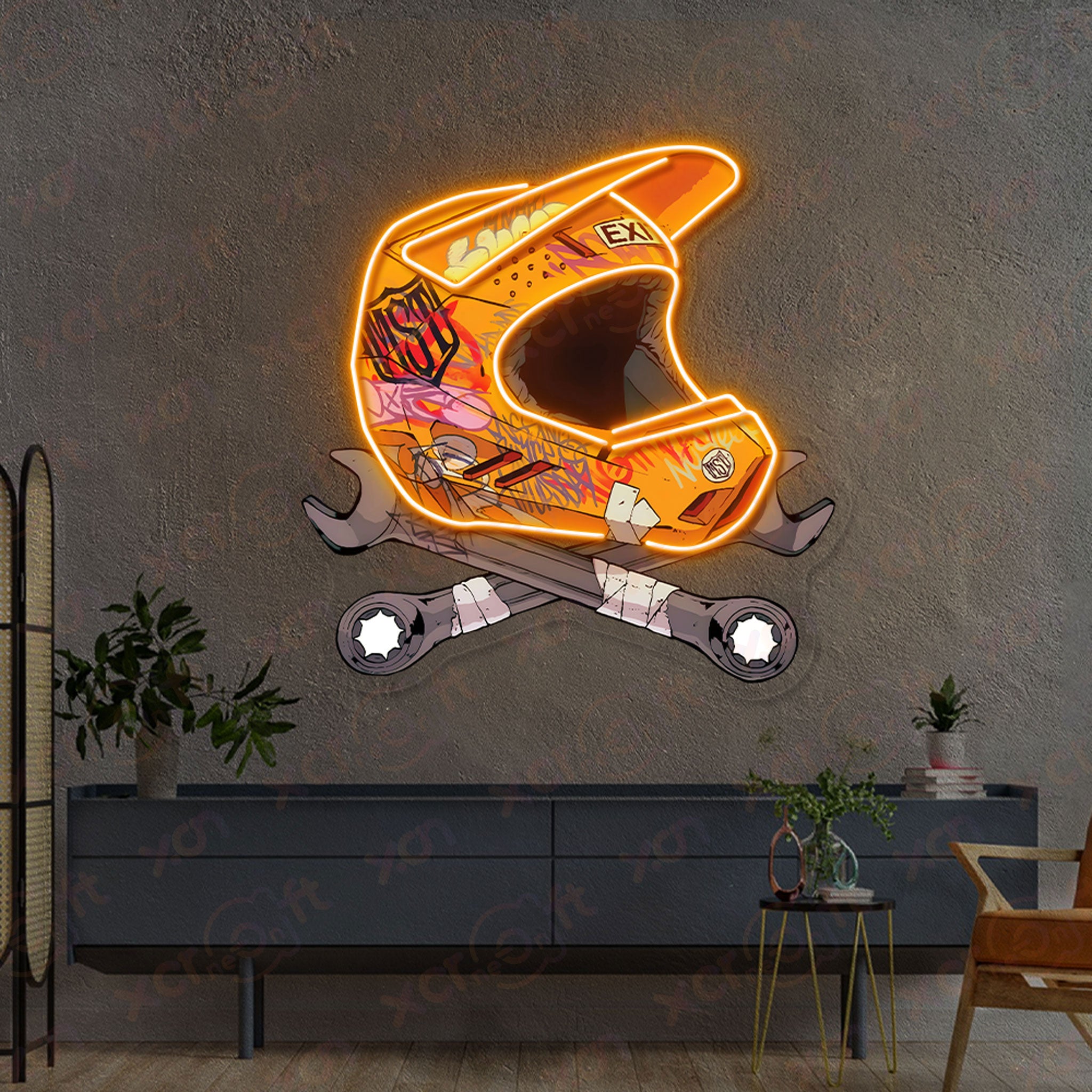 Helmet Fix Decoration UV Printed Neon Signs