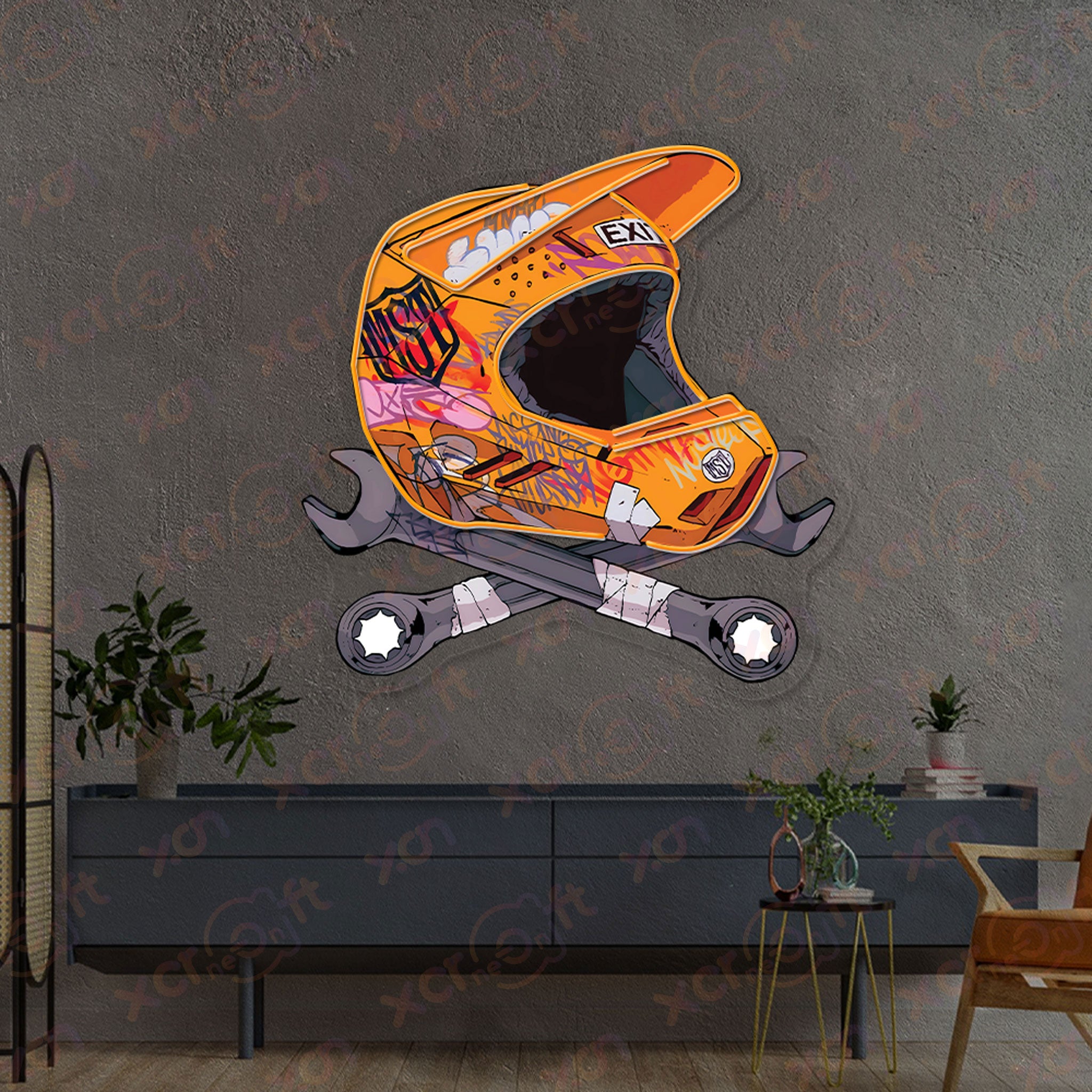 Helmet Fix Decoration UV Printed Neon Signs