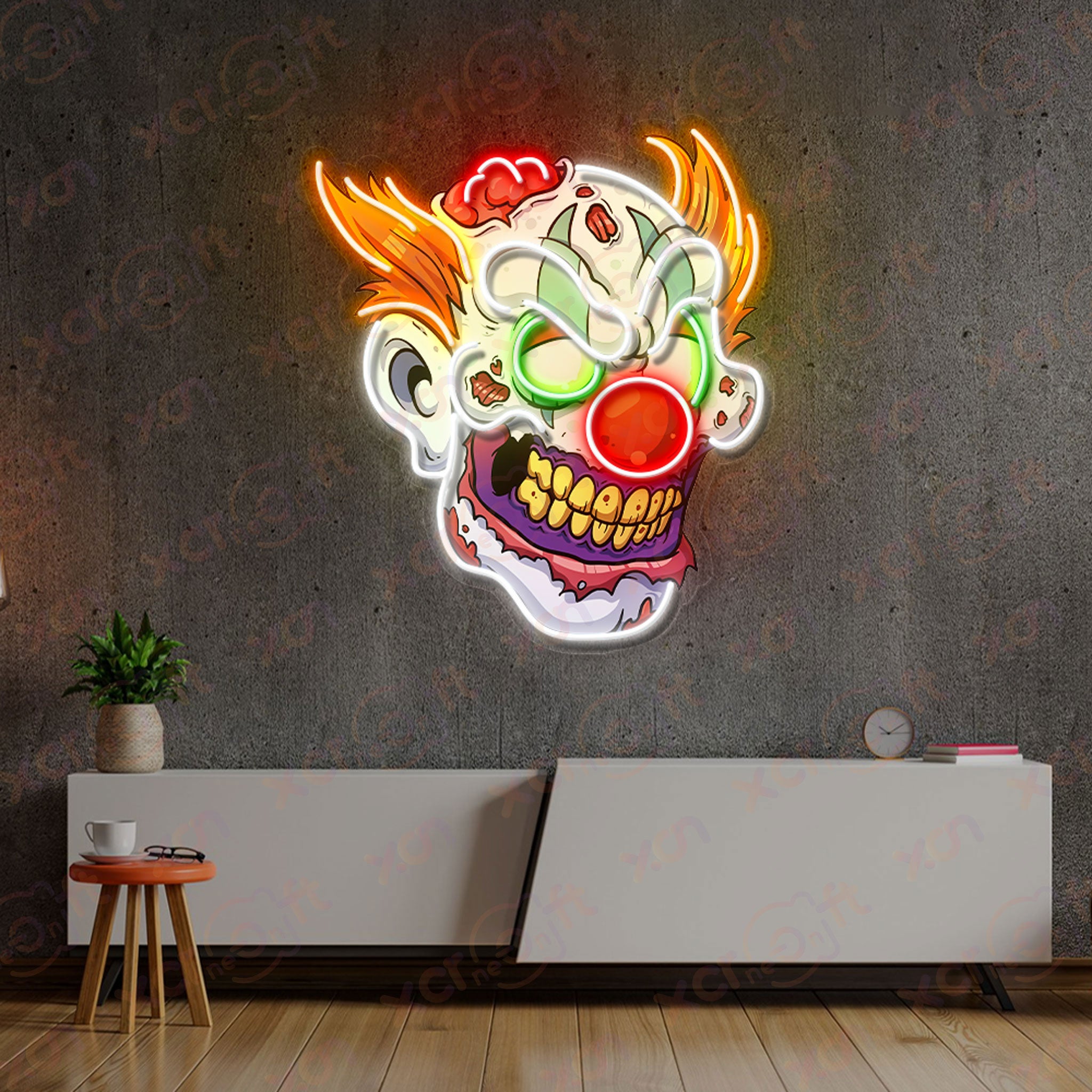 Clown Horror Neon Name Sign Halloween Decor Ideas
