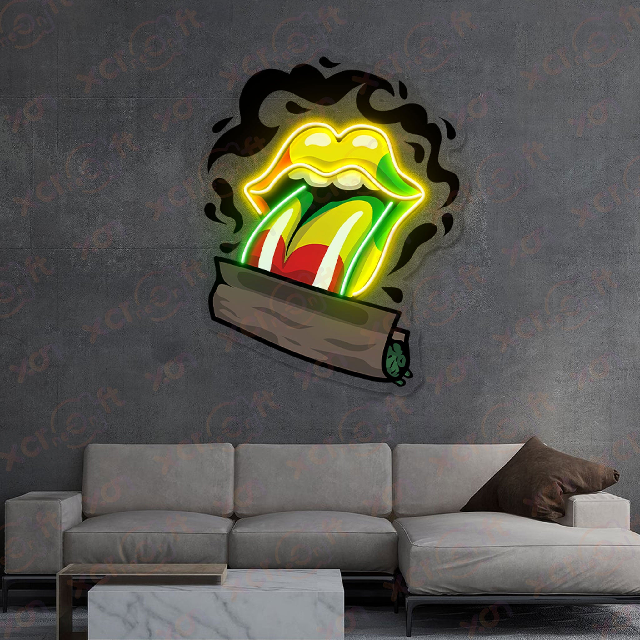 Trippy Lip Neon Light For Wall Decoration