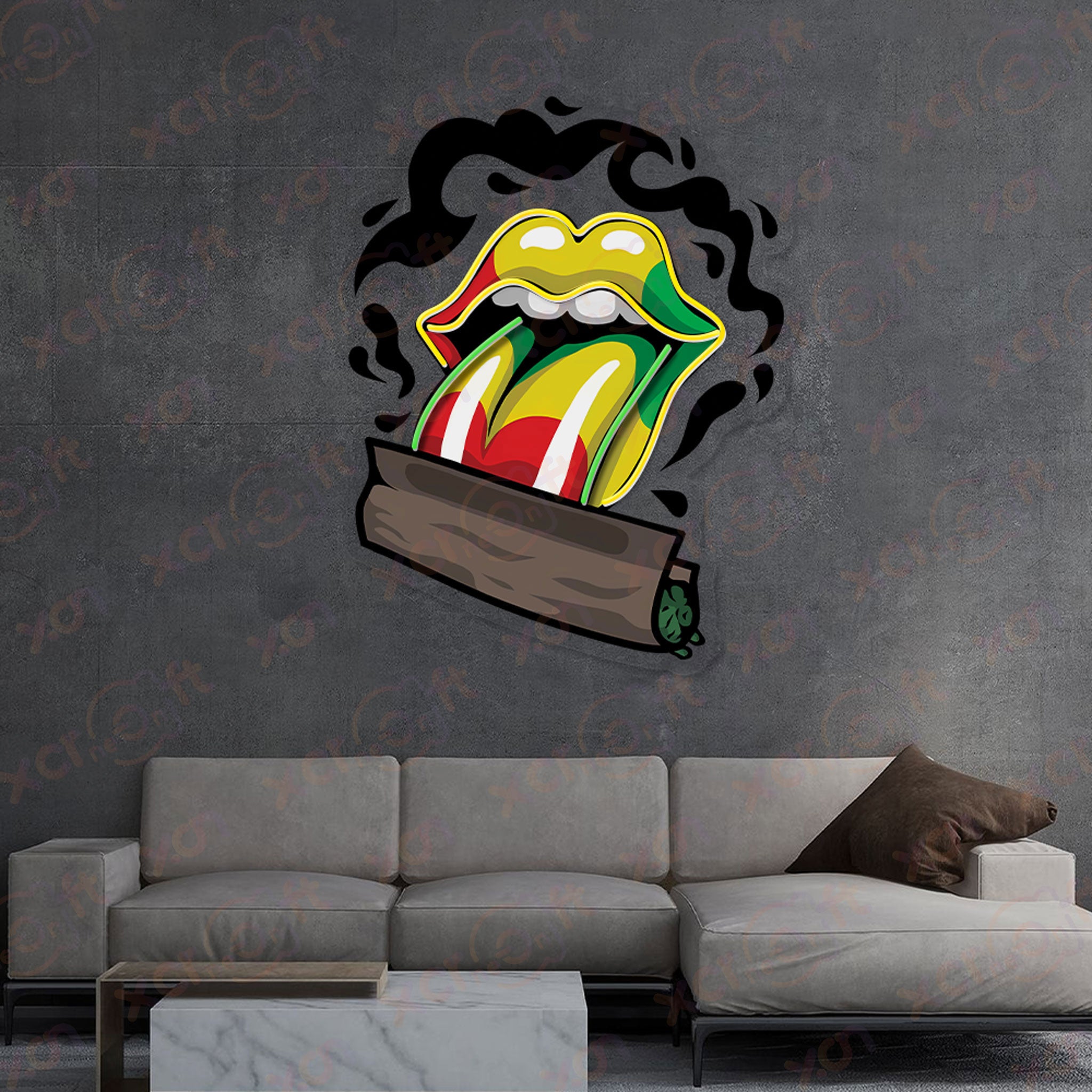 Trippy Lip Neon Light For Wall Decoration