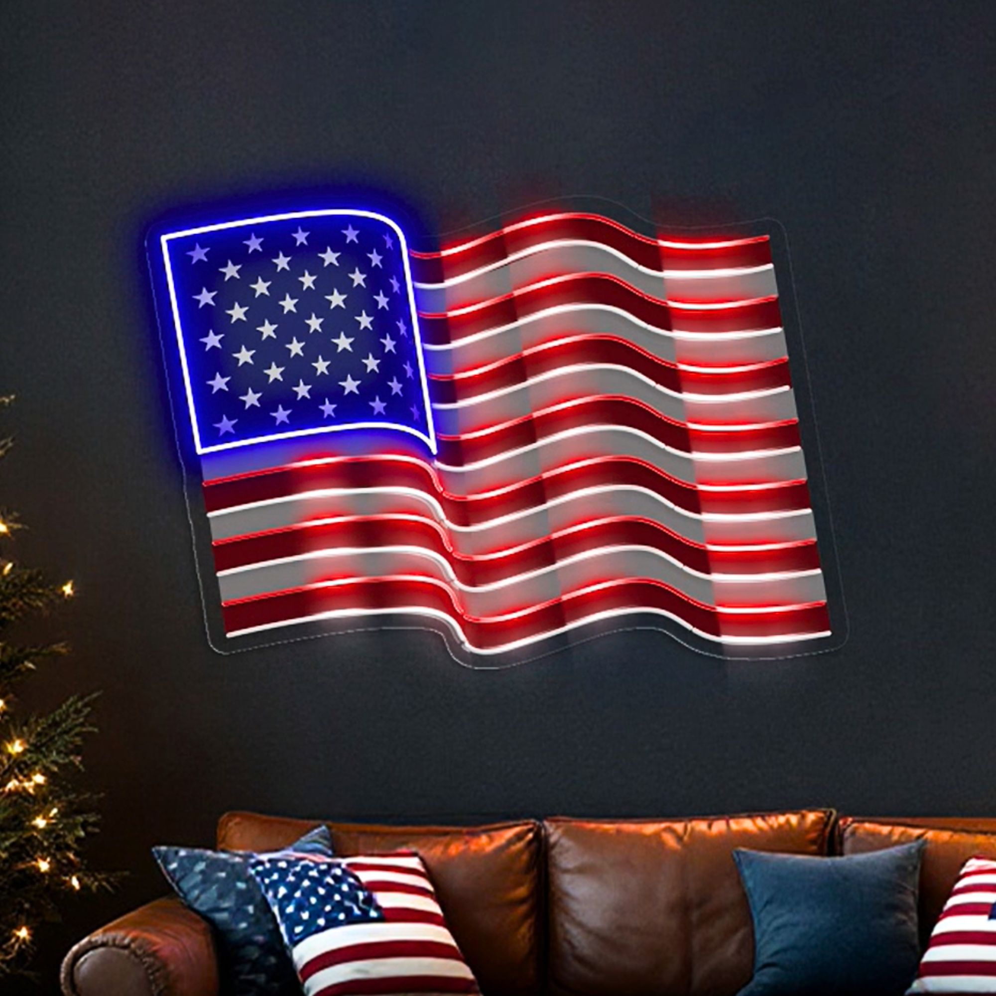 Outdoor Merry Christmas UV Neon Sign & Outdoor Waving Flag Neon Sign (TYO)