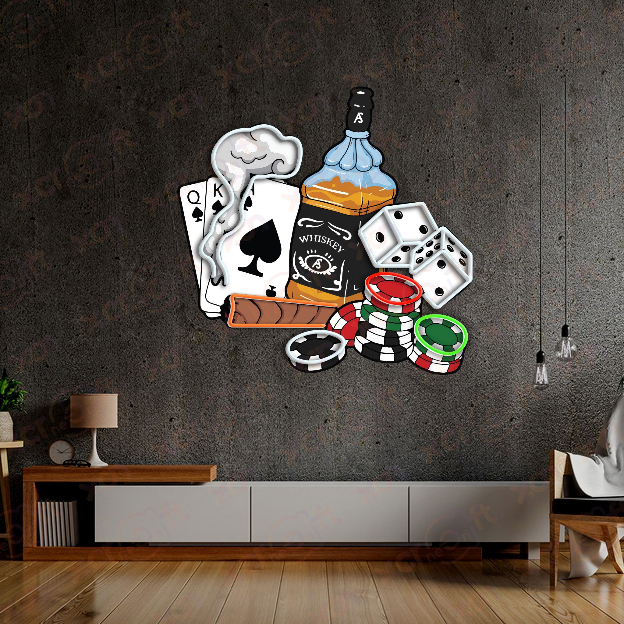 Playing Poker Custom LED Neon