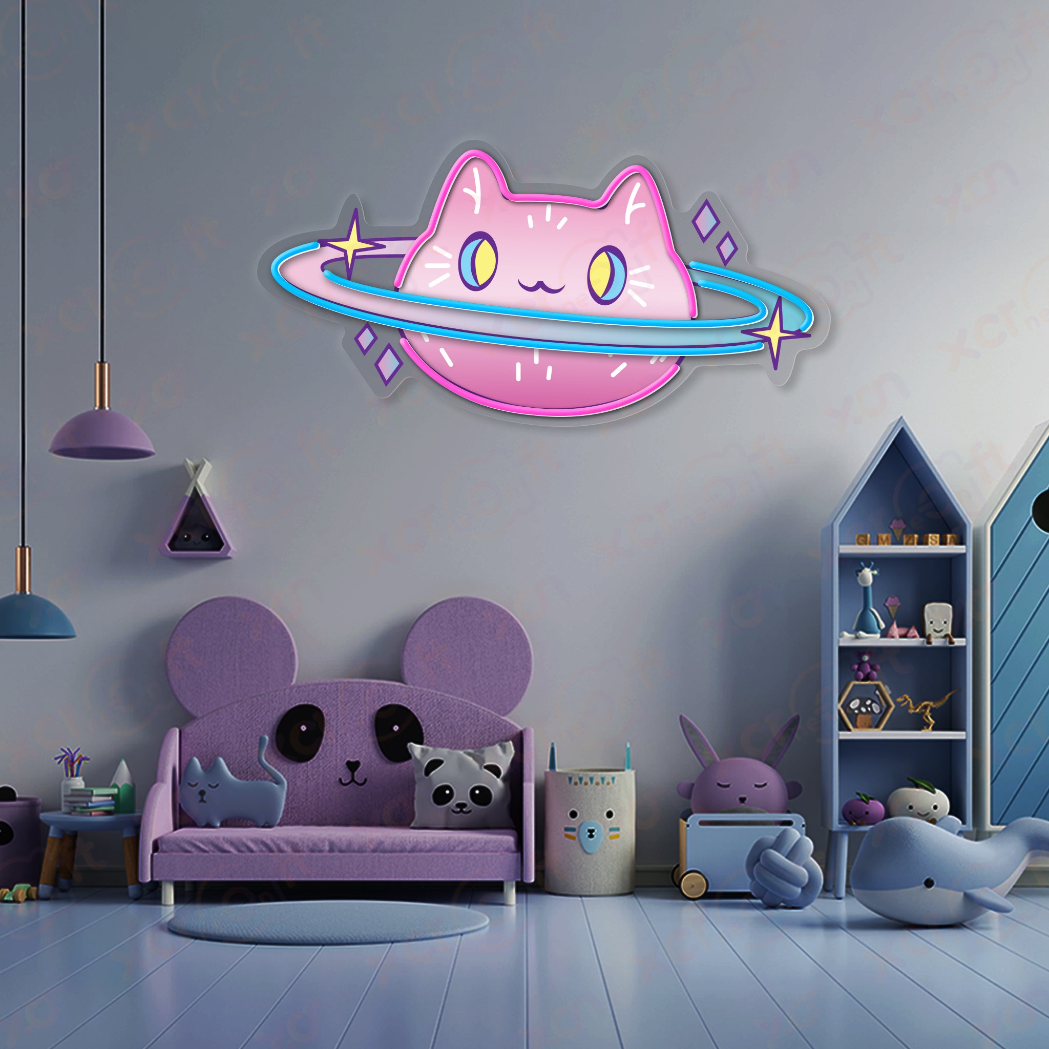 Cat Planet LED Neon Light