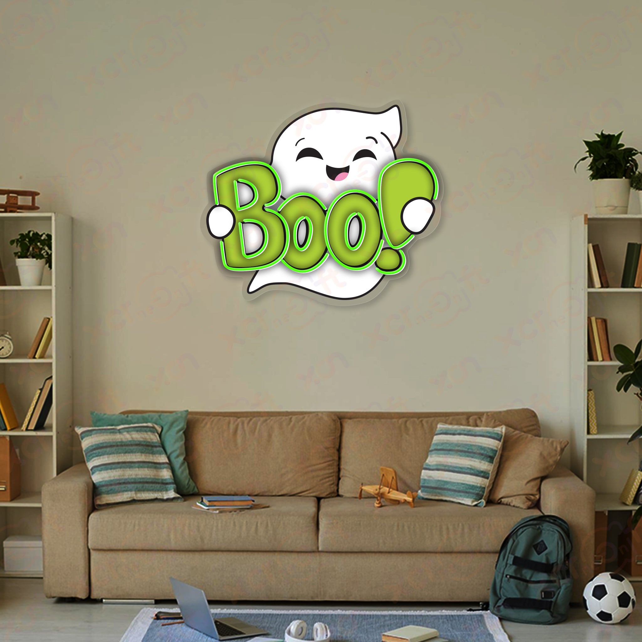 Boo Ghost LED Neon Wall Art