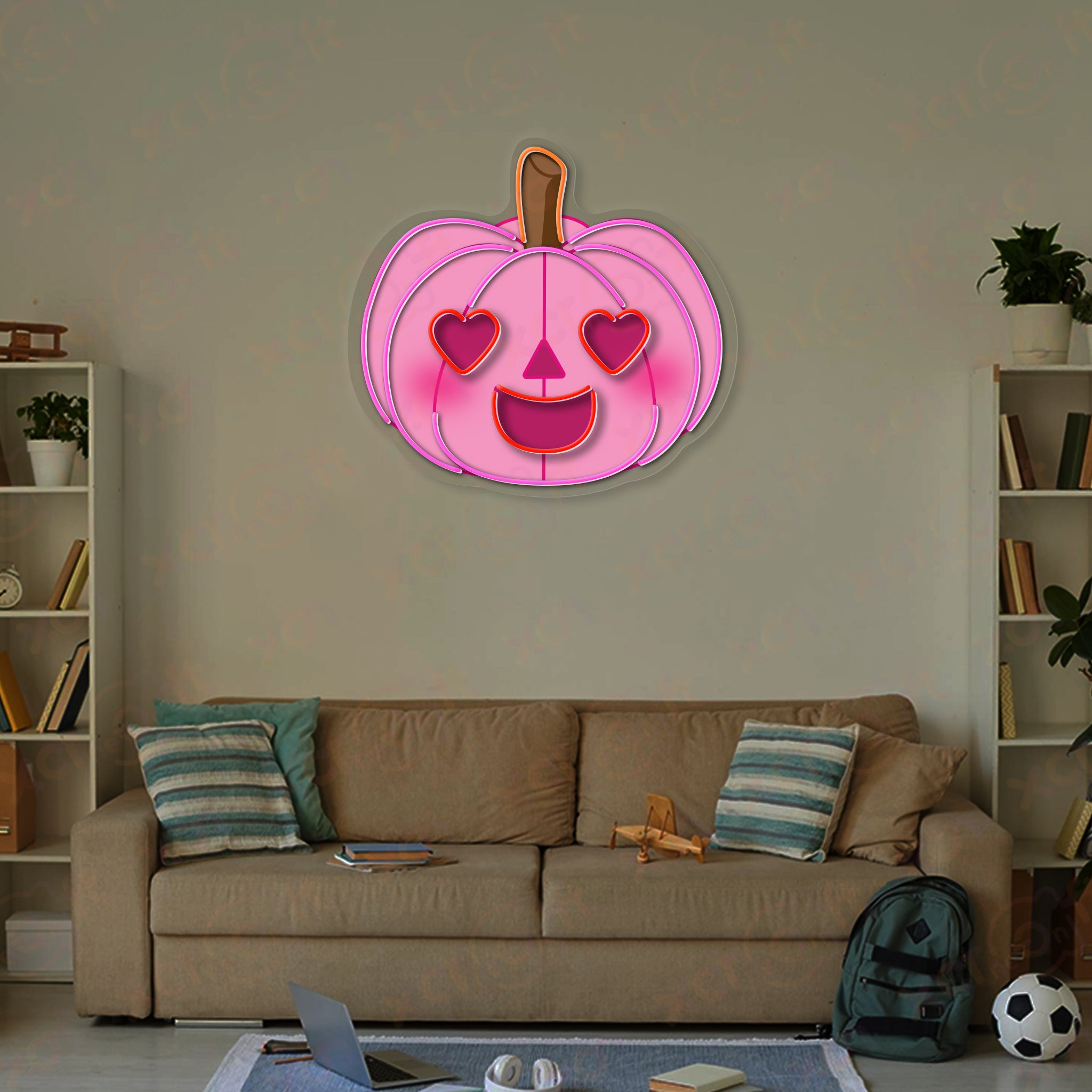 Heart Pumpkin LED Neon Light Decor