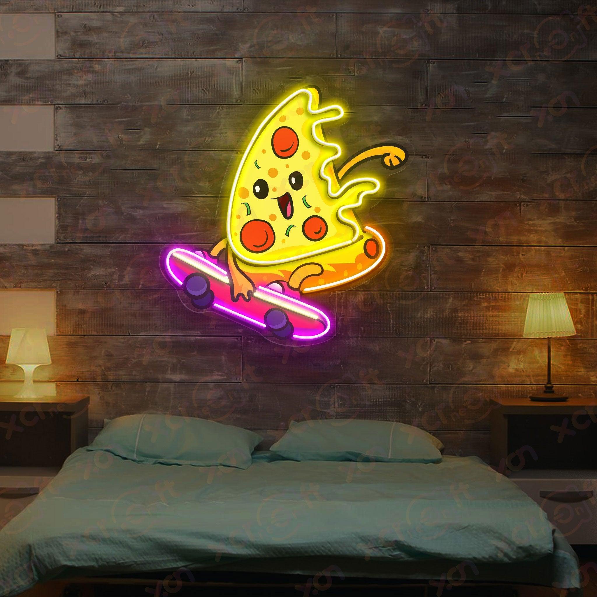 Pizza Skating UV Neon Signs Wall Decoration