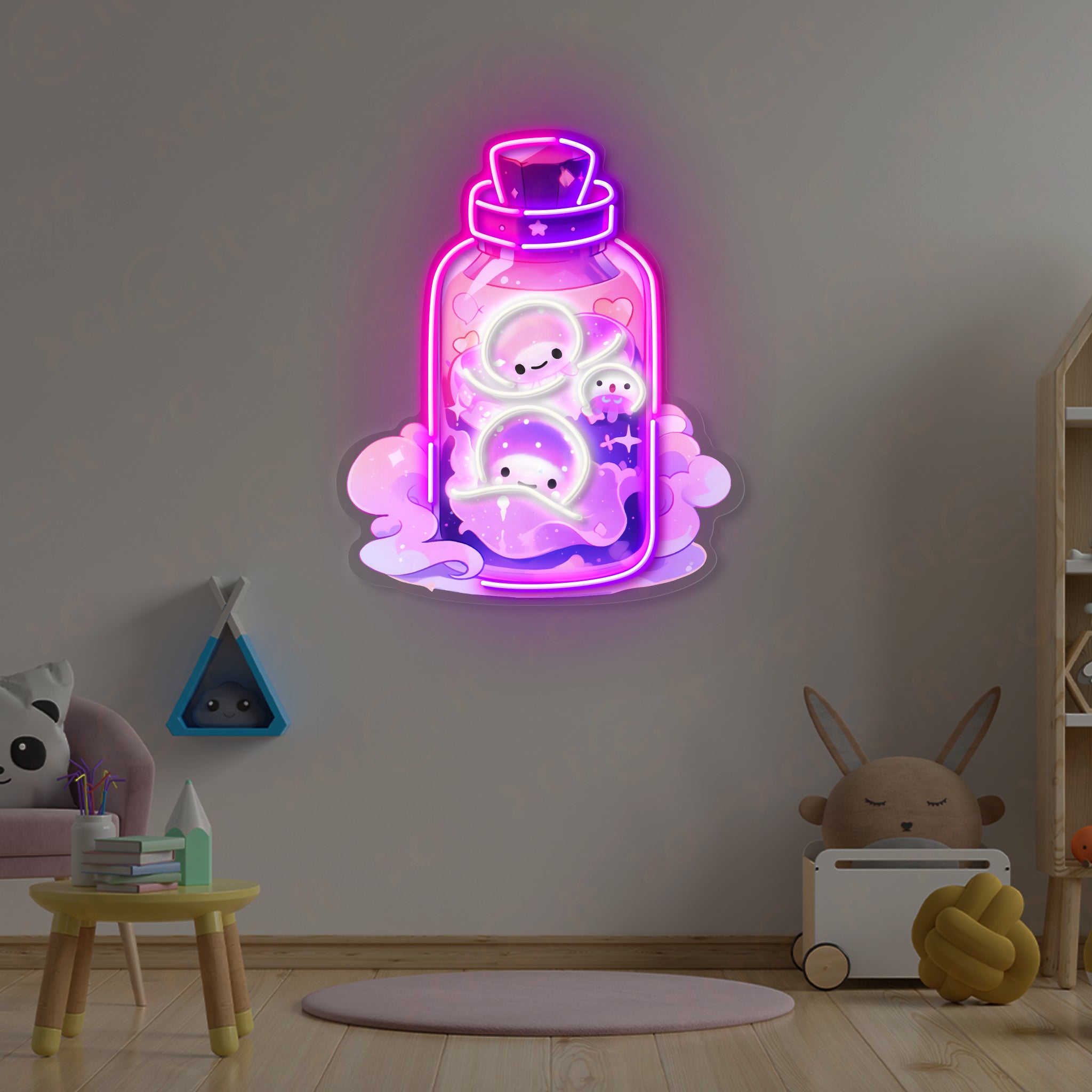 Cute Jellyfish LED Neon Wall Art