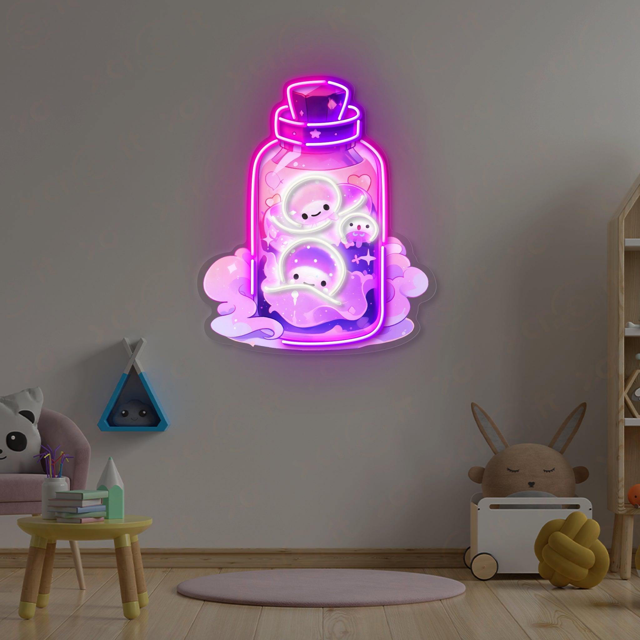 Cute Jellyfish LED Neon Wall Art