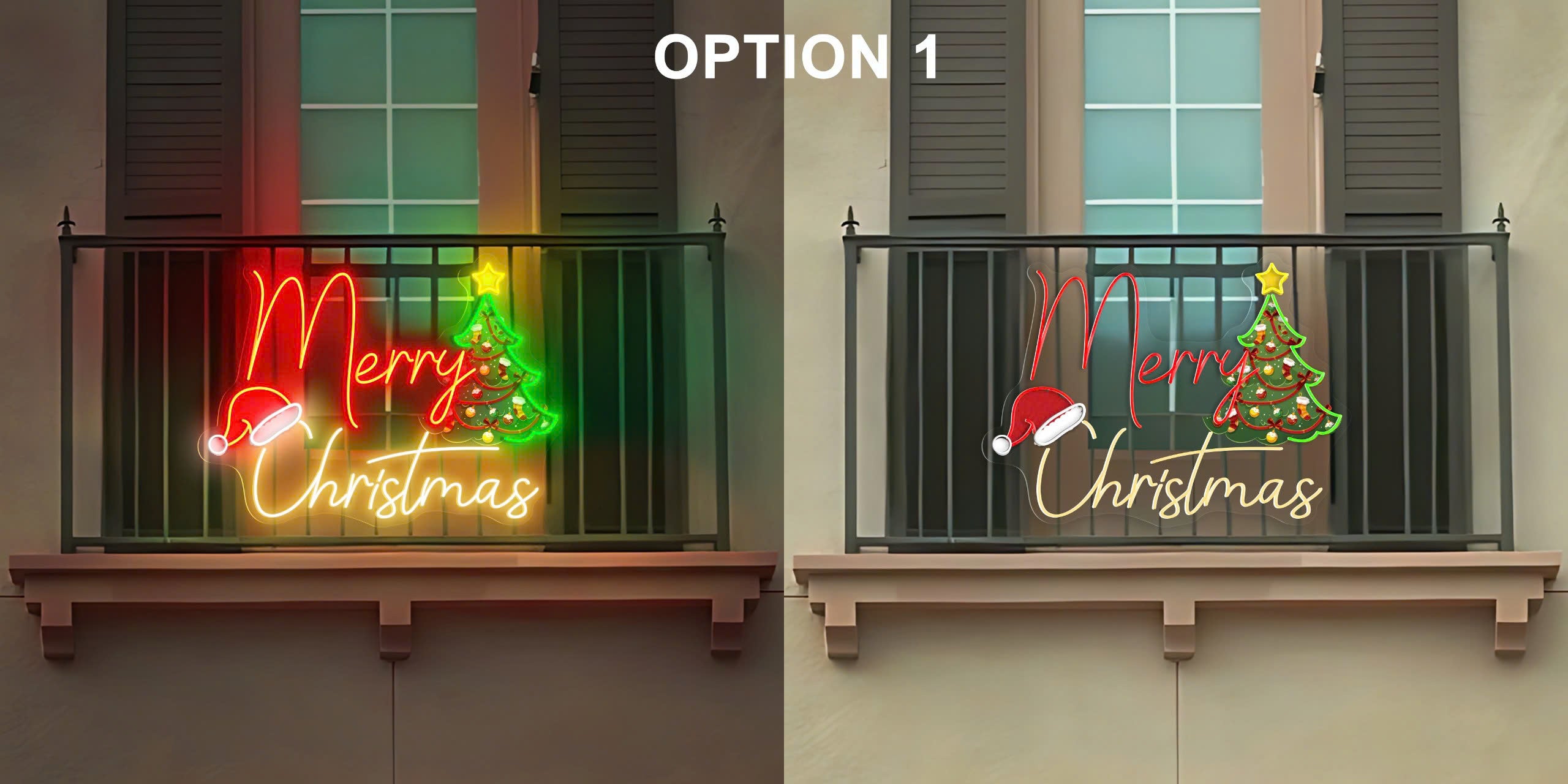 Merry Christmas UV Neon Sign