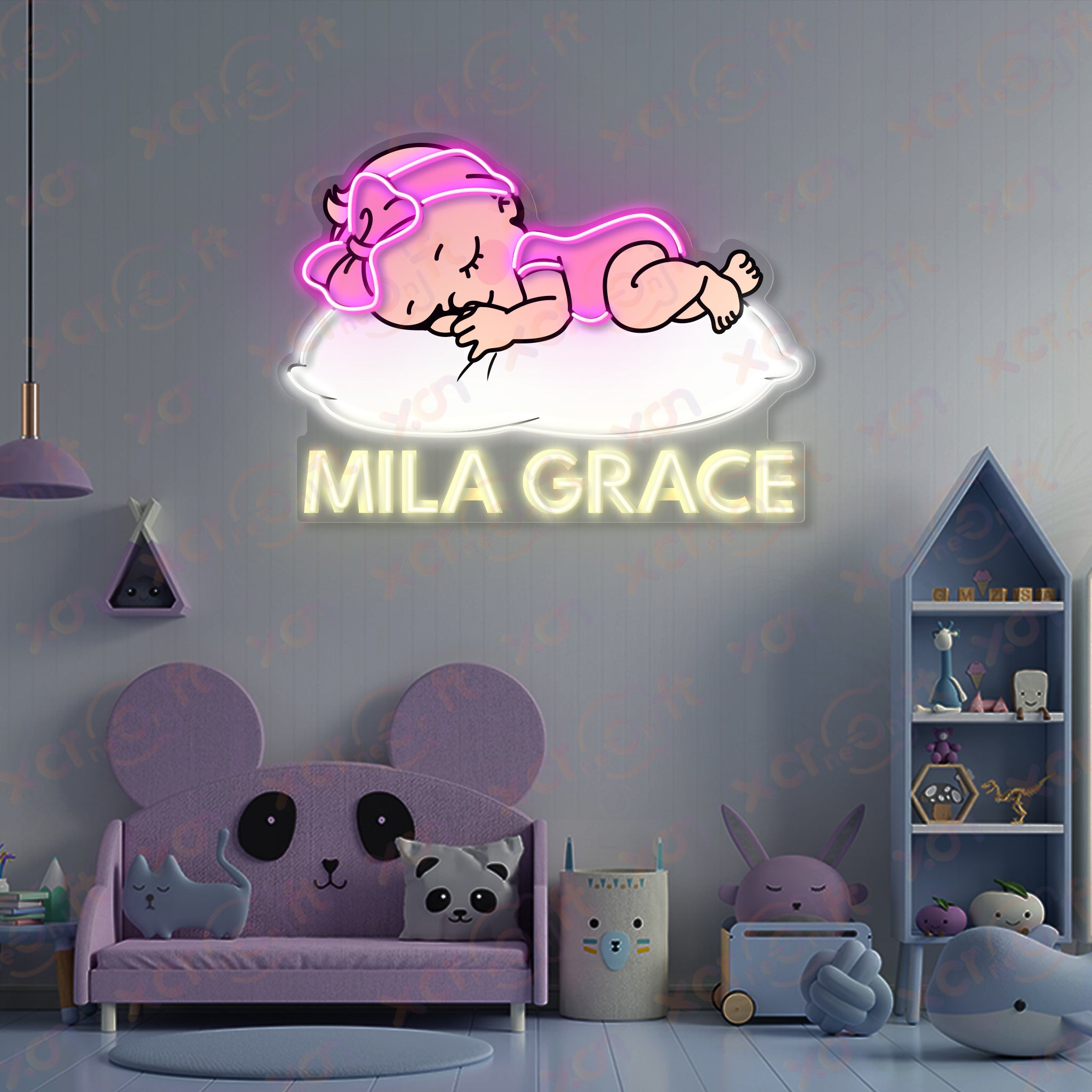 Baby Girl Sign UV Printed LED Neon Sign
