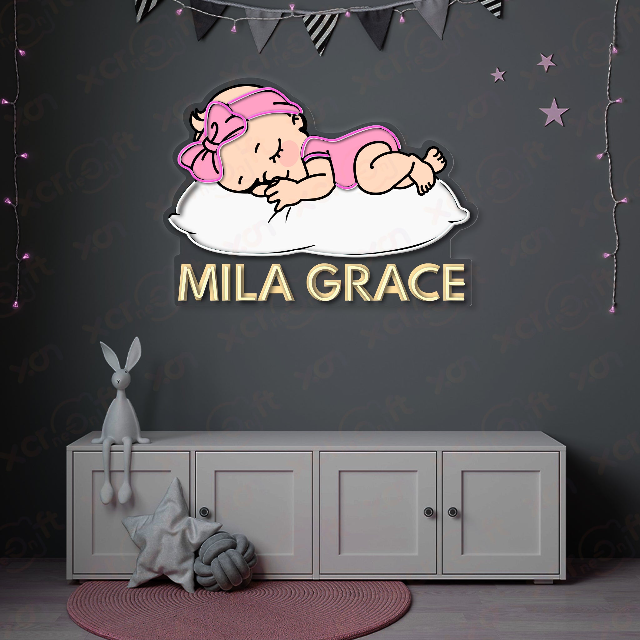 Baby Girl Sign UV Printed LED Neon Sign
