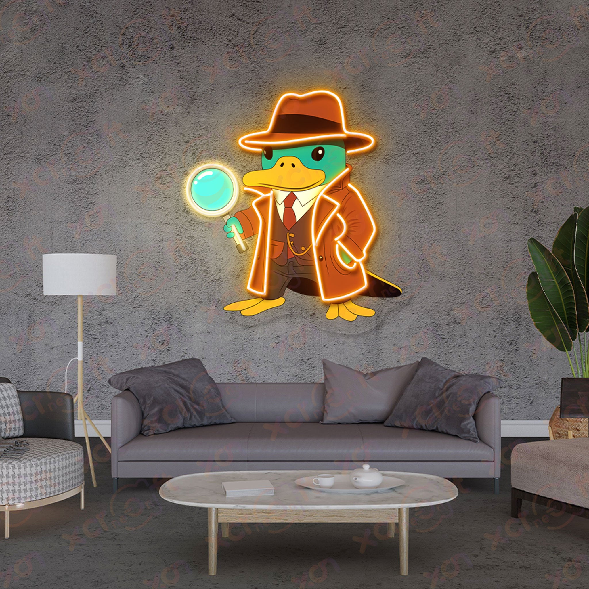 Cartoon Platypus UV Printed Neon Sign