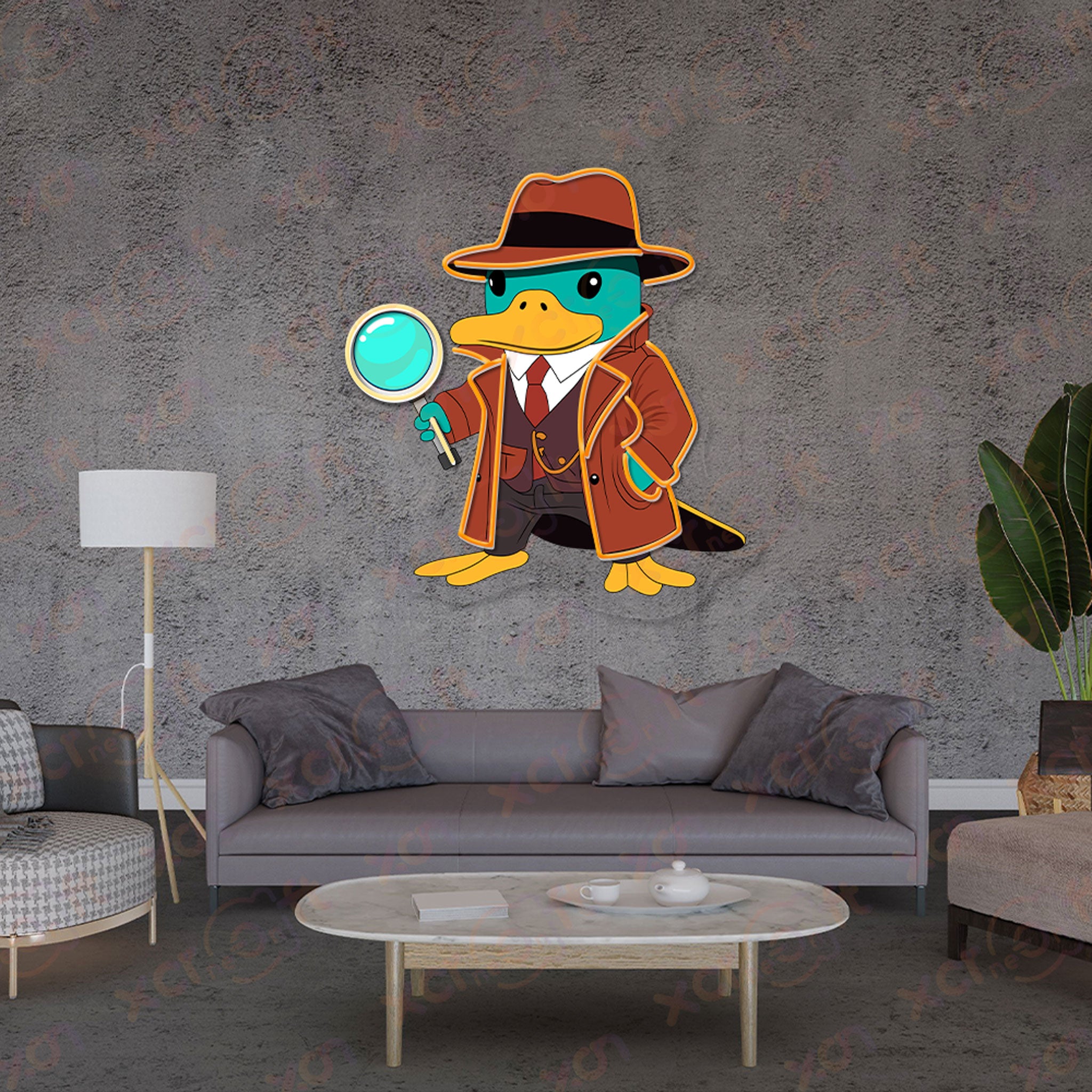 Cartoon Platypus UV Printed Neon Sign