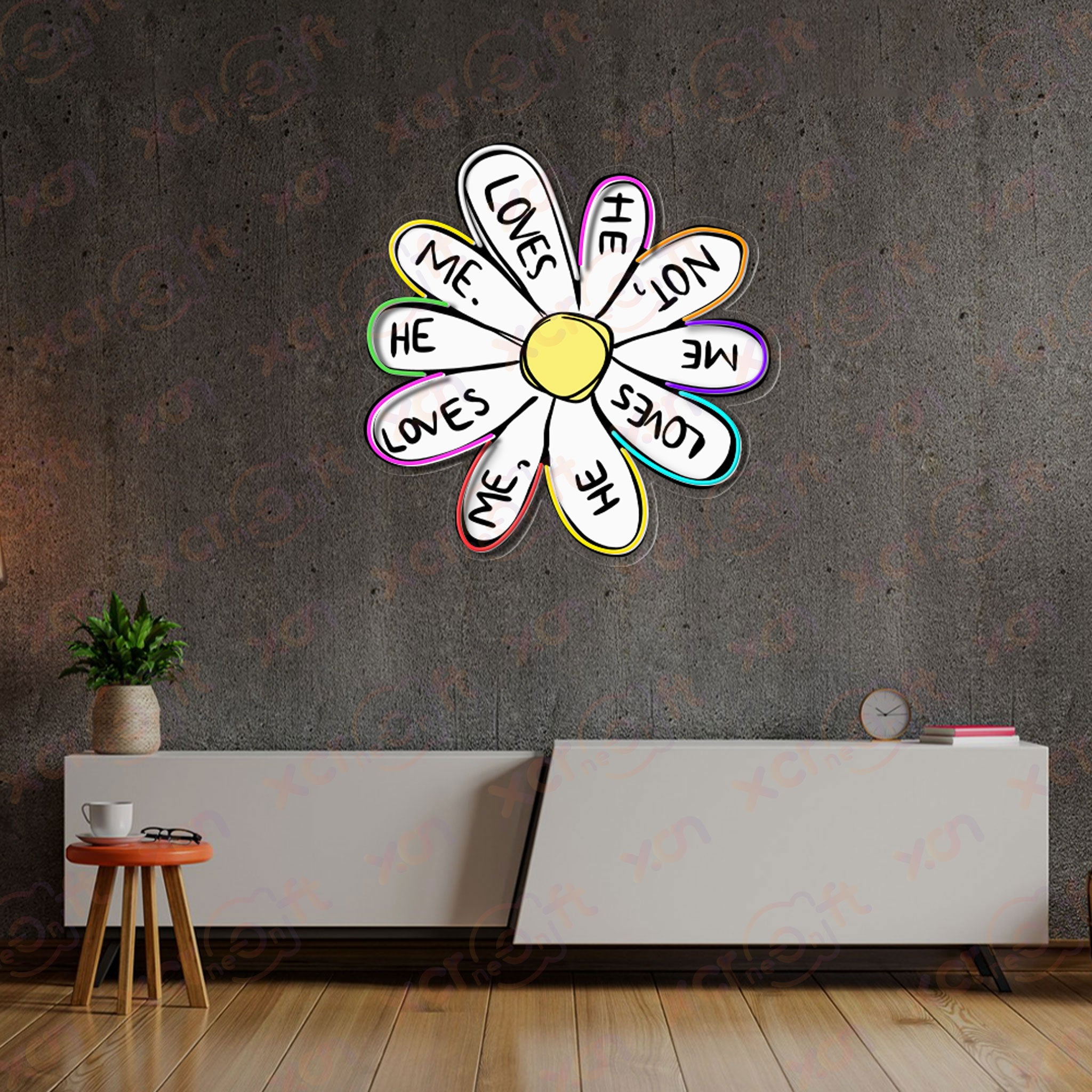 Love flower UV Printed Neon Light