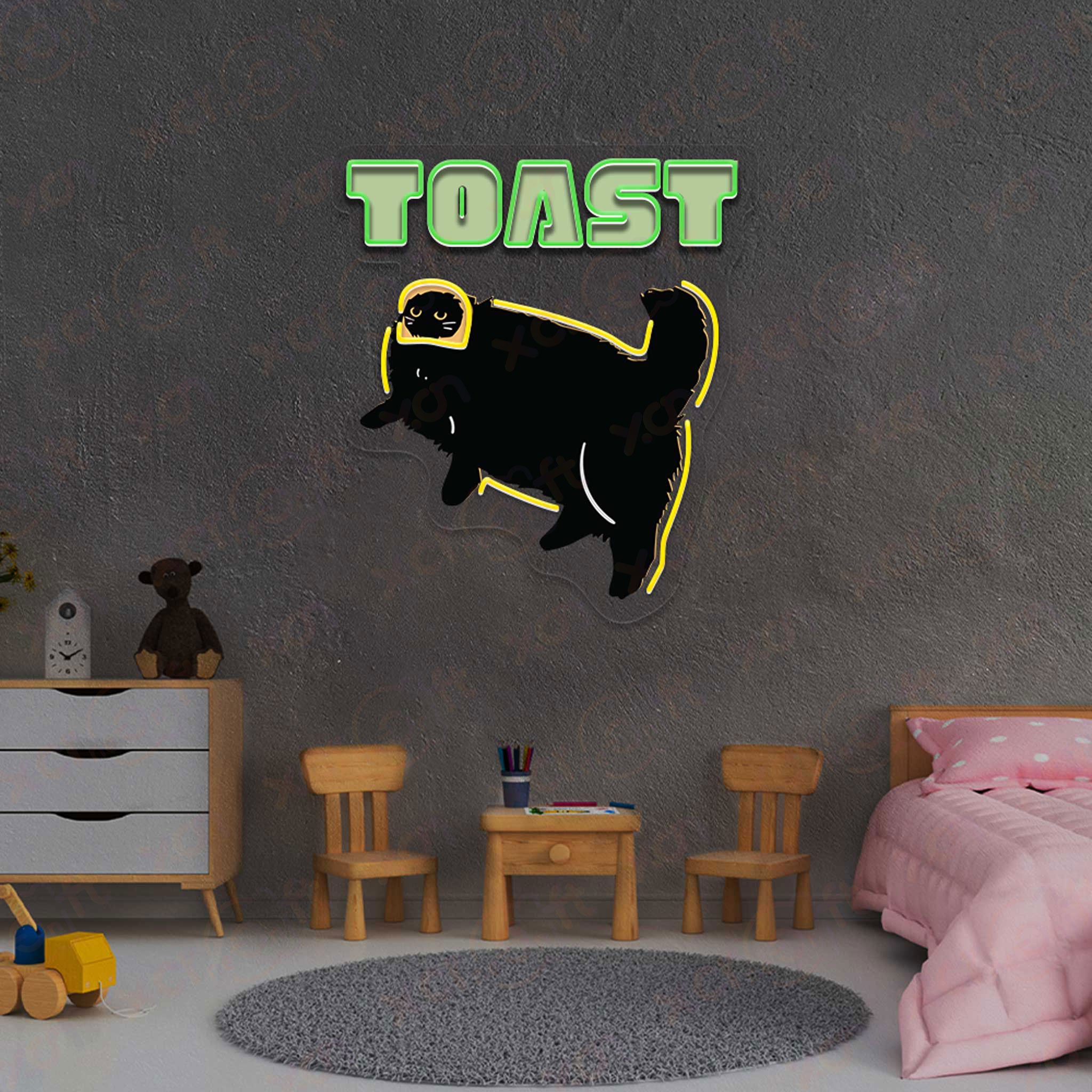 Toast Cat Custom Led Neon