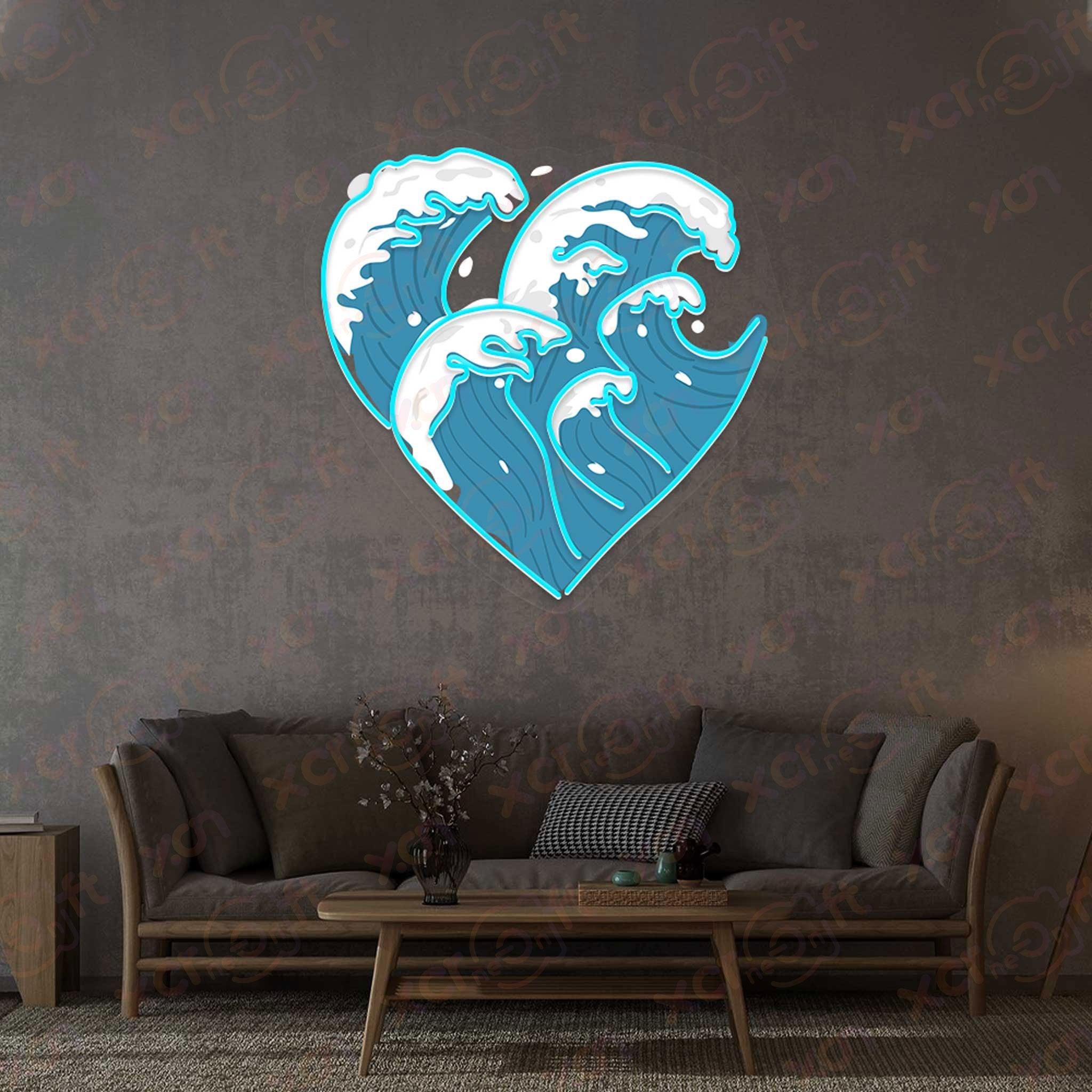 Heart Great Wave Custom Led Neon Decoration