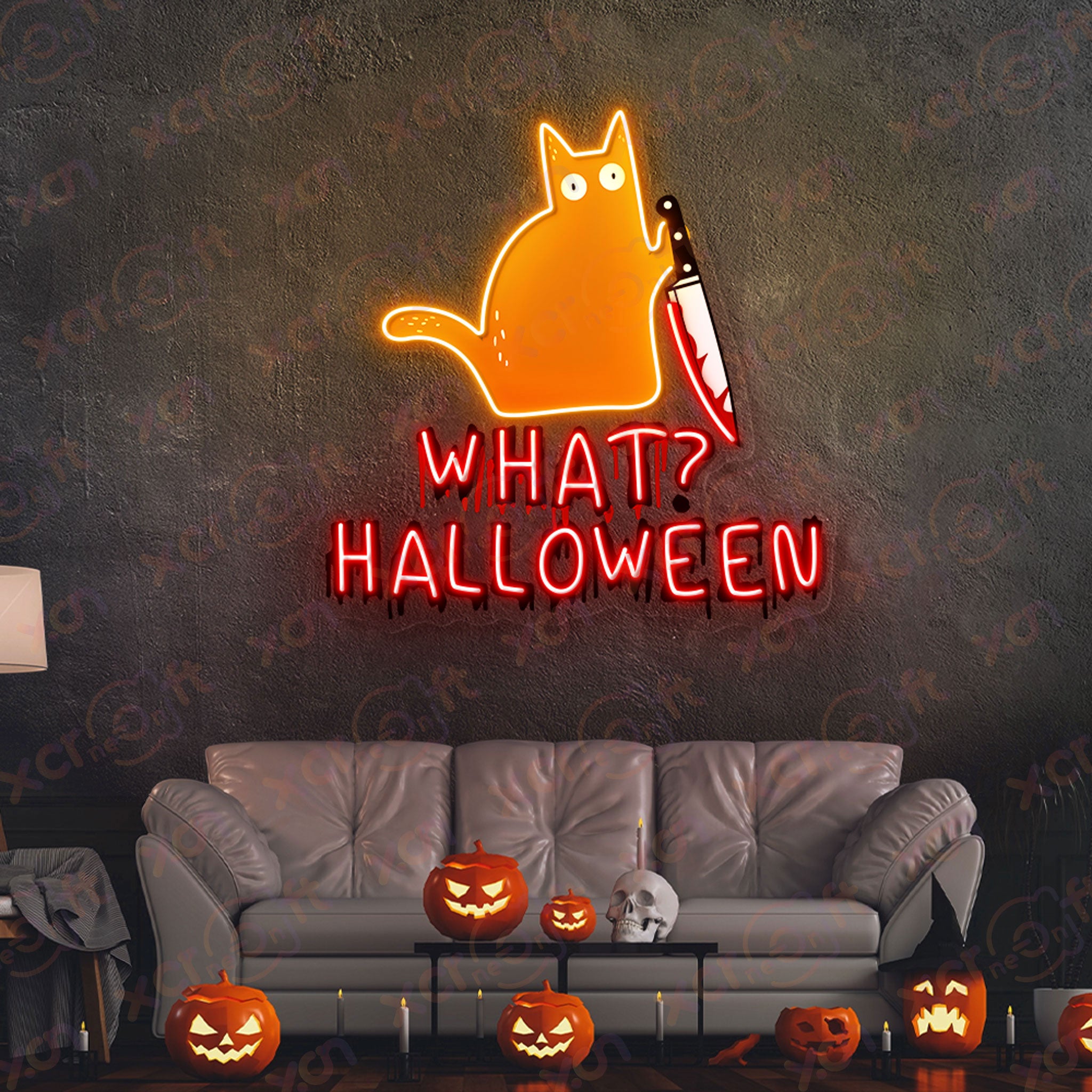 Halloween Black Cat UV Custom Neon Sign Cartoon Arts