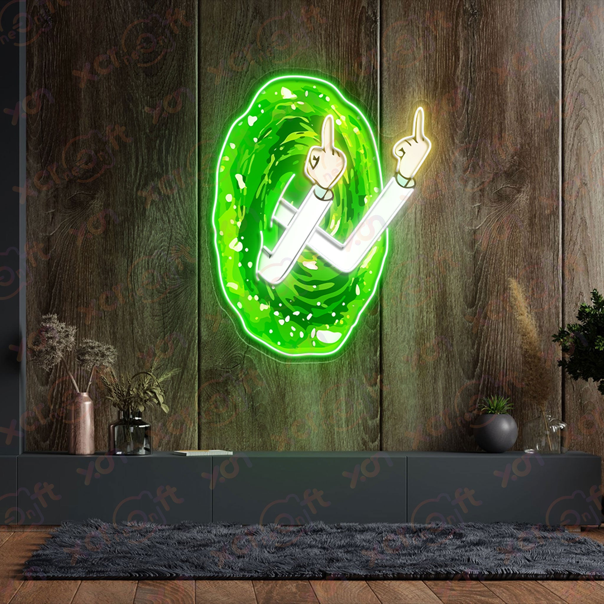 Rick& Morty Car Neon Sign Famous Cartoon Character Decor