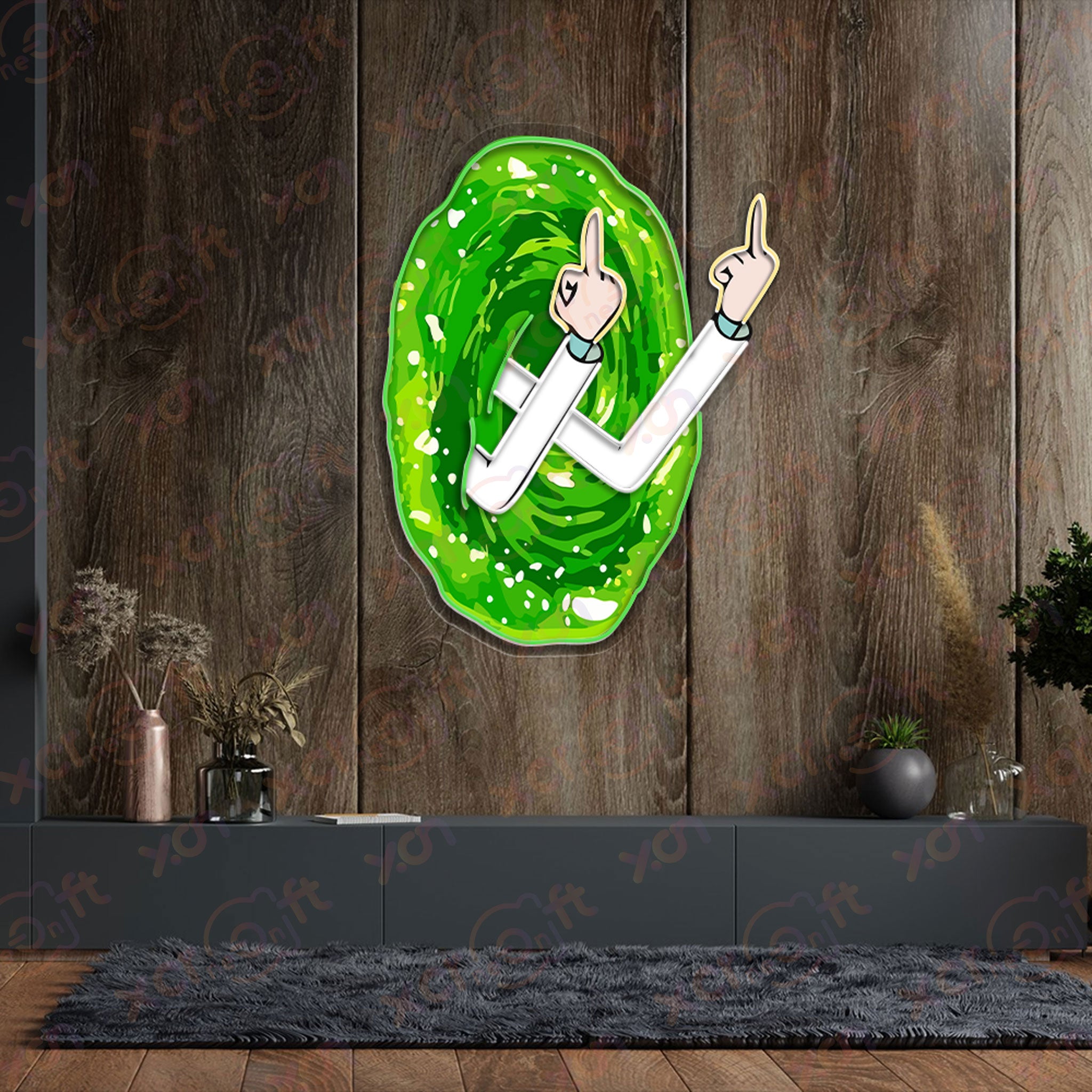 Rick& Morty Car Neon Sign Famous Cartoon Character Decor