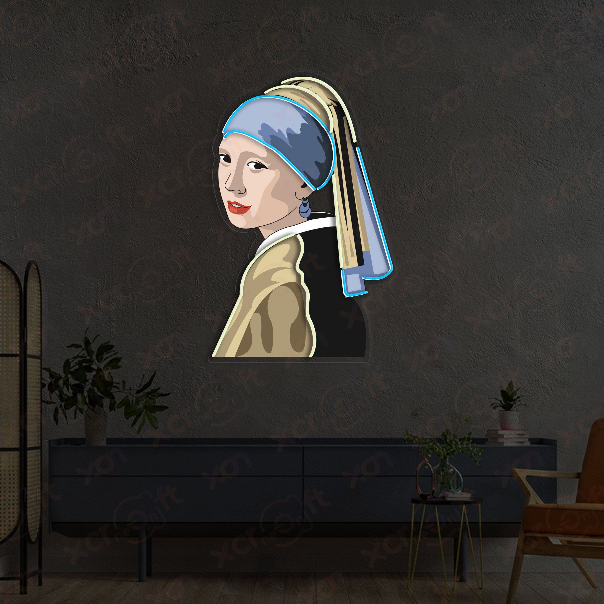 Johannes Vermeer Neon Wall Art