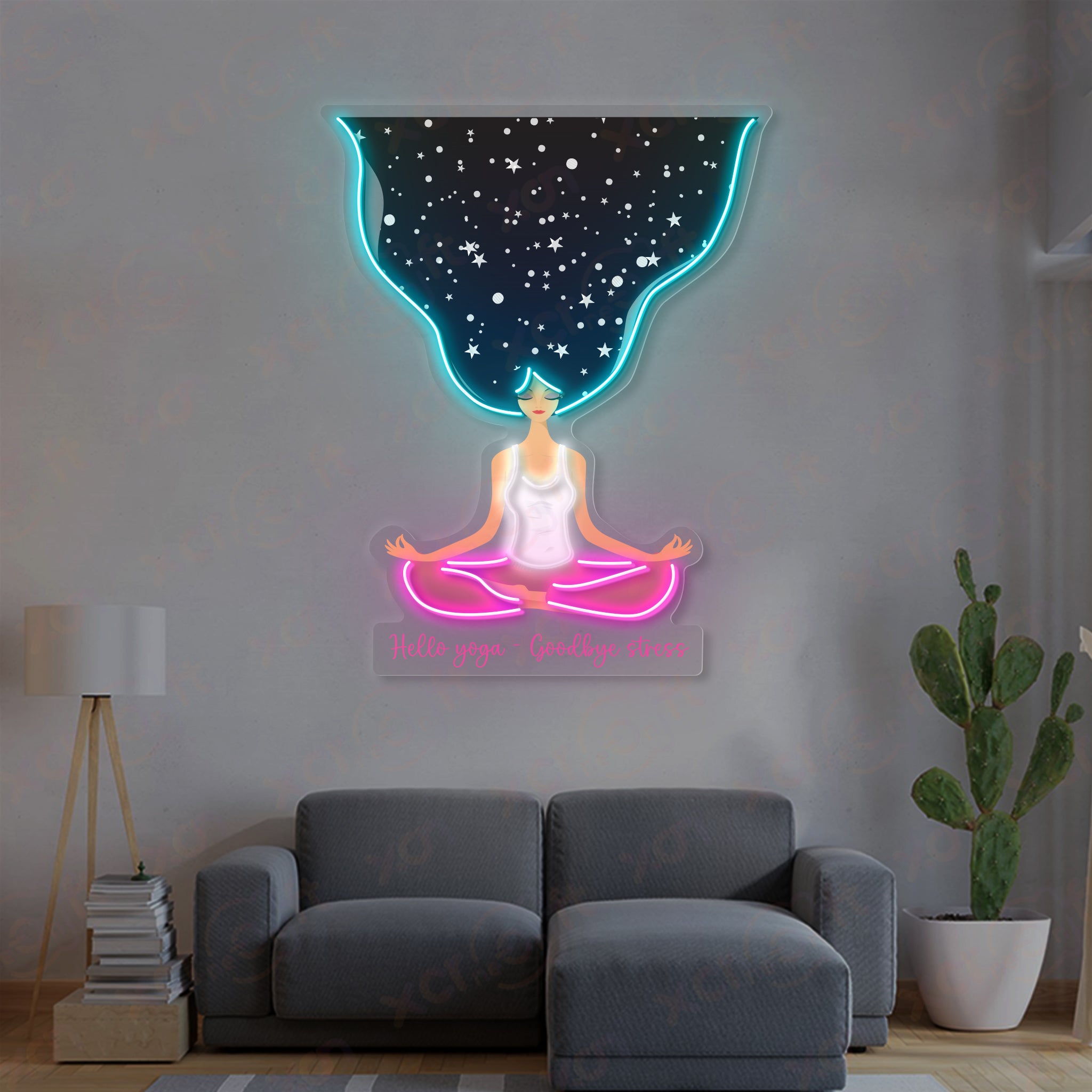 Meditation Day UV Neon Light