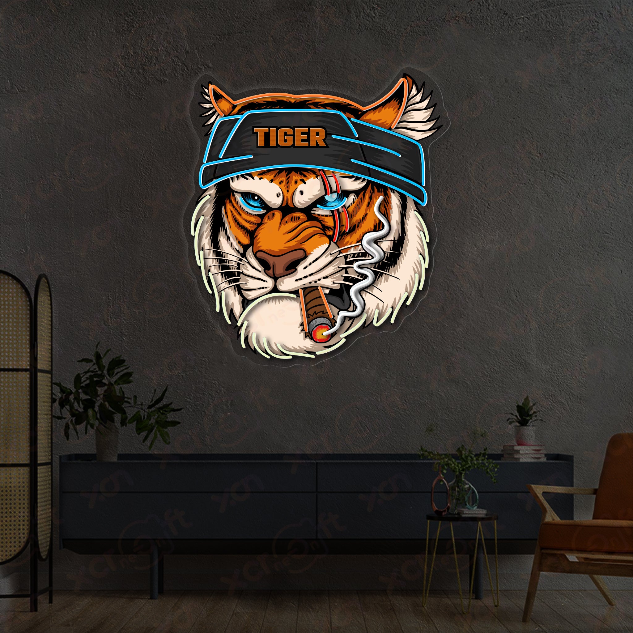 Tiger Wear Headbands UV Printed Neon Light